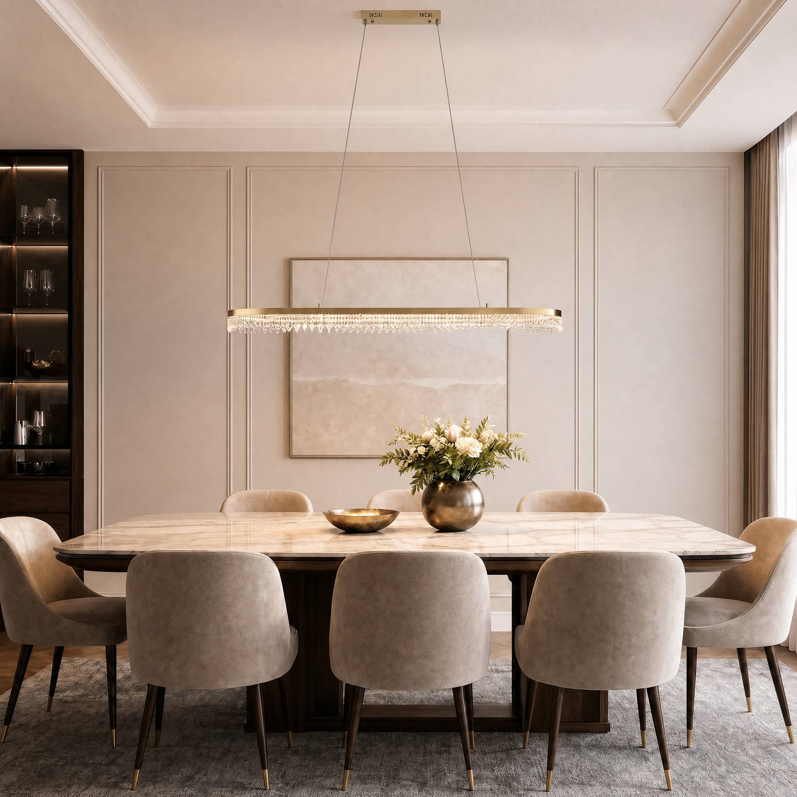 Milagro Lighting LED hanglamp Preciosa, goud, metaal, lengte 120 cm