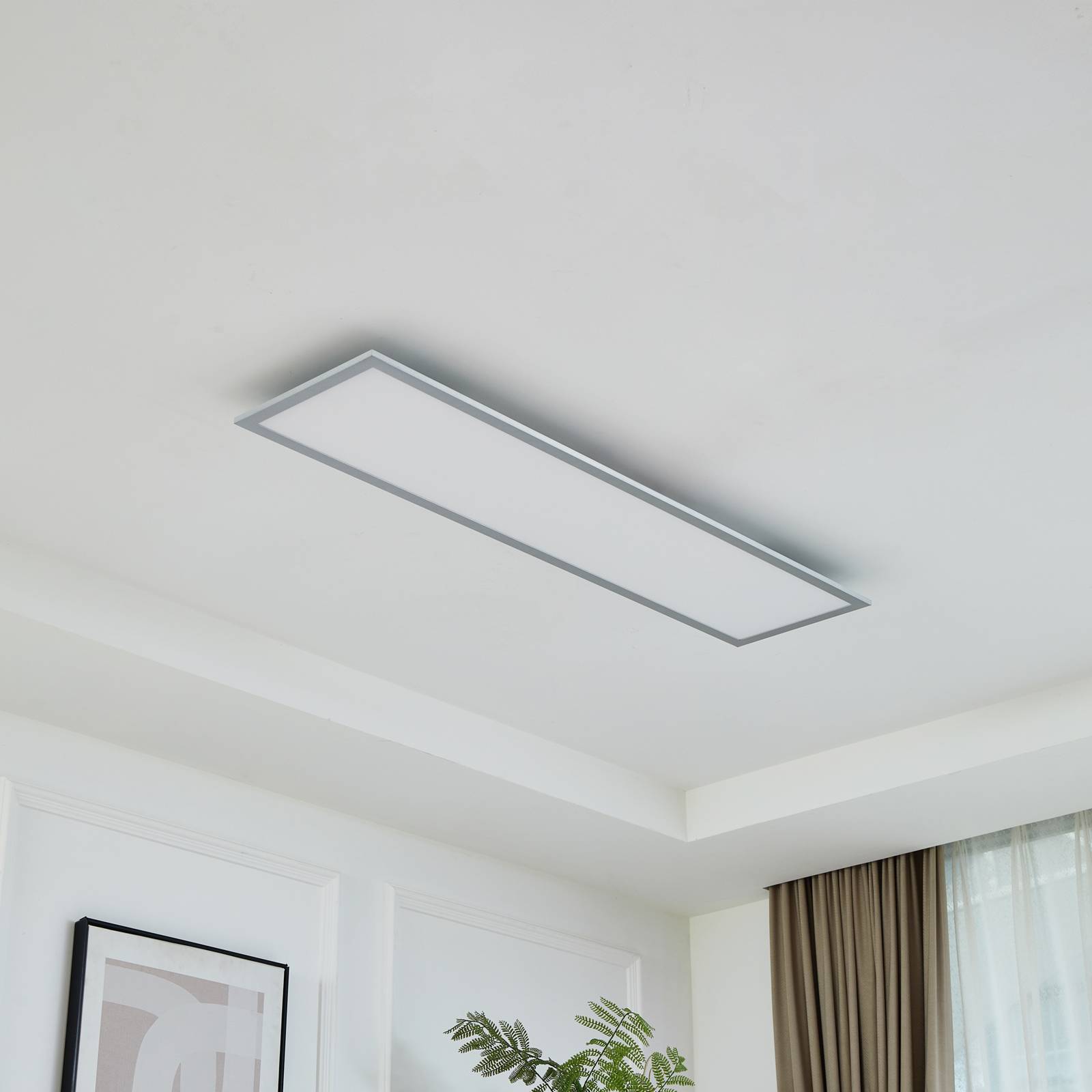 Arcchio panel LED Lyndra, 120 cm, srebrny, aluminium, ściemniany, CCT