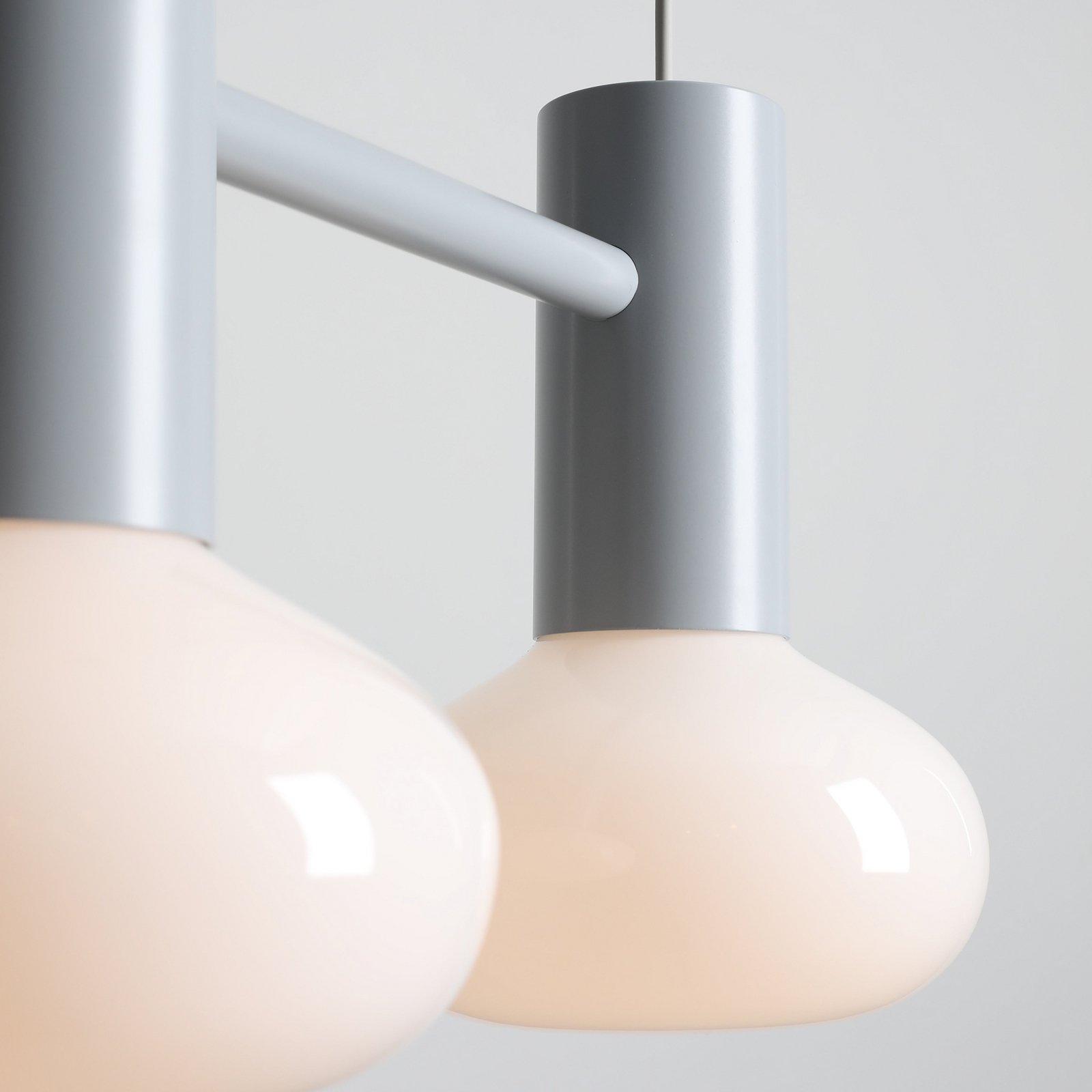 Hängeleuchte Flo, grau, 2-flammig, Glas Hängeleuchte Flo, grau, 2-flammig, Glas
