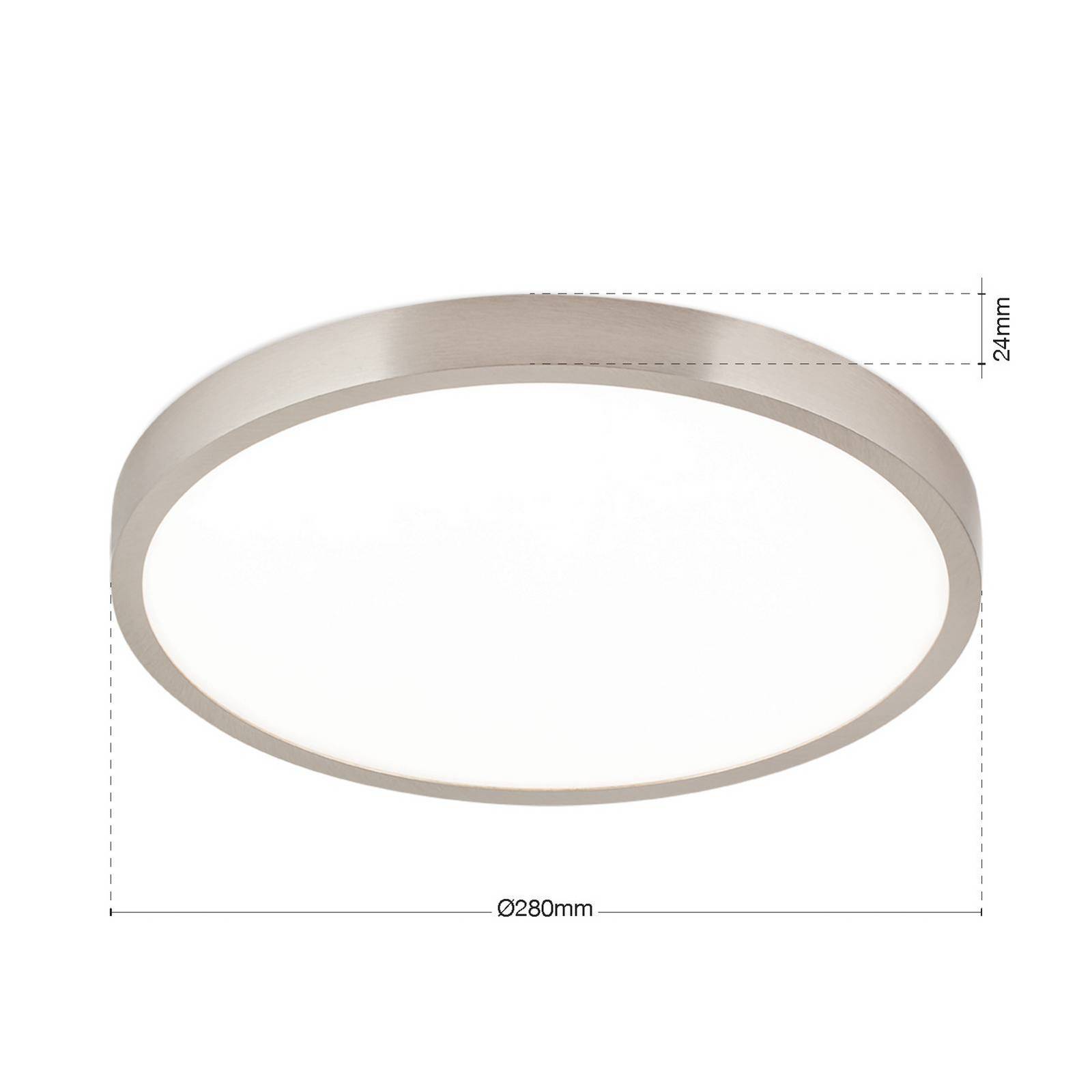 LED-Deckenlampe Disc, nickelfarben satiniert, Ø 28 cm, CCT günstig online kaufen