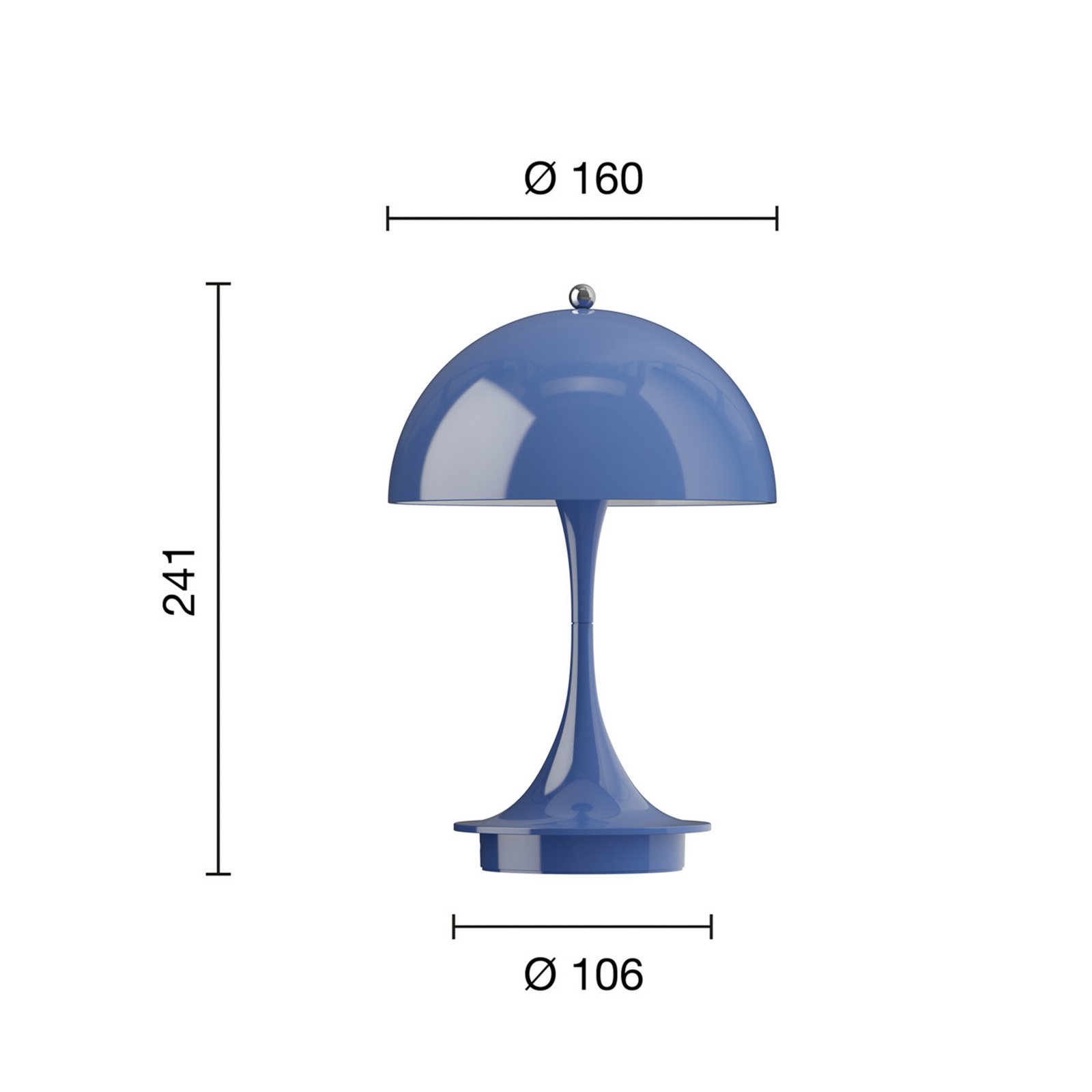 Panthella 160 Hordozható Asztali Lámpa V3 Opaque Indigo - Louis Poulsen