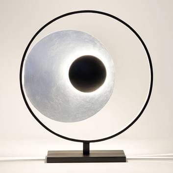 Satellite bordlampe i sølv-sort, højde 58 cm
