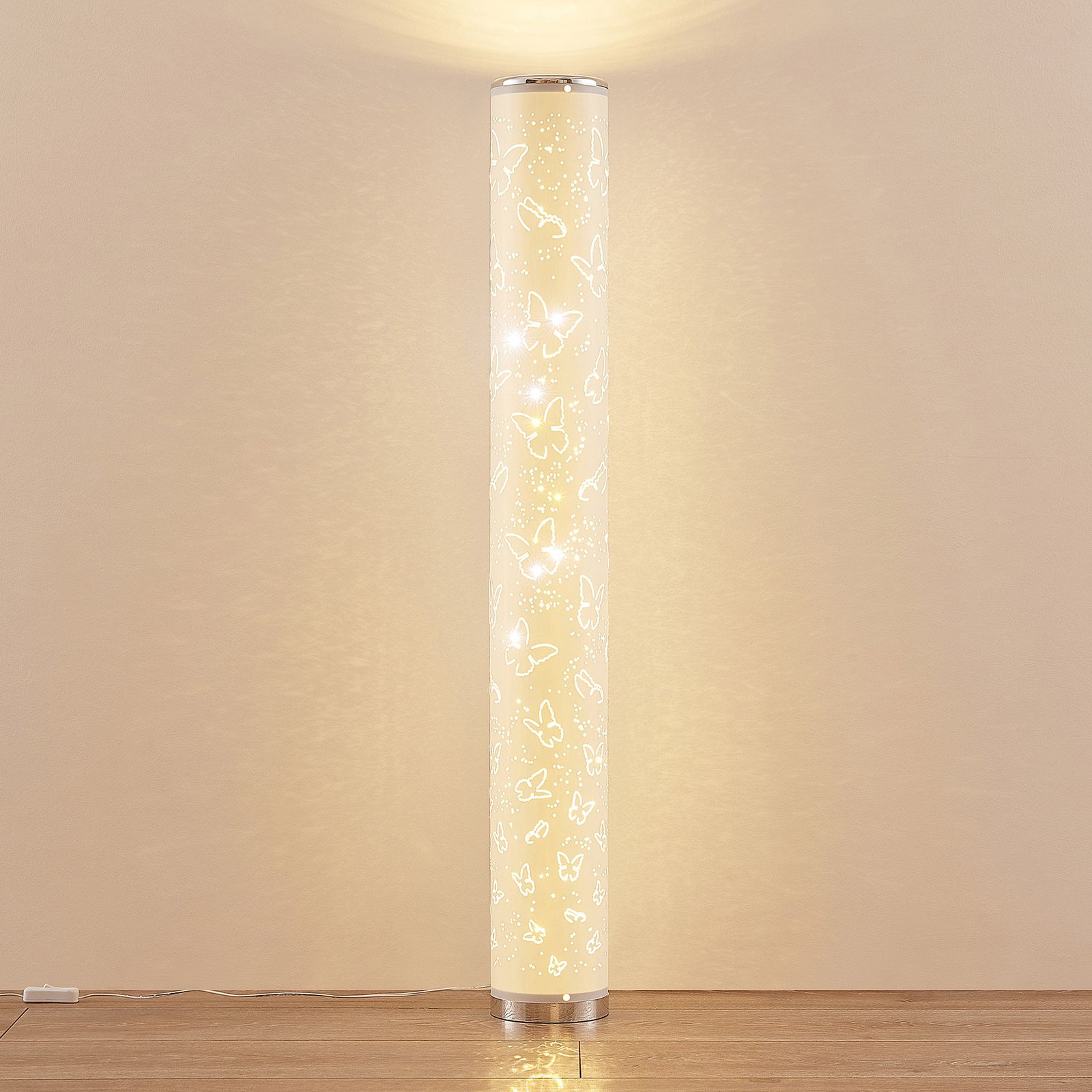 Lindby Tarlin lámpara de pie LED, mariposas