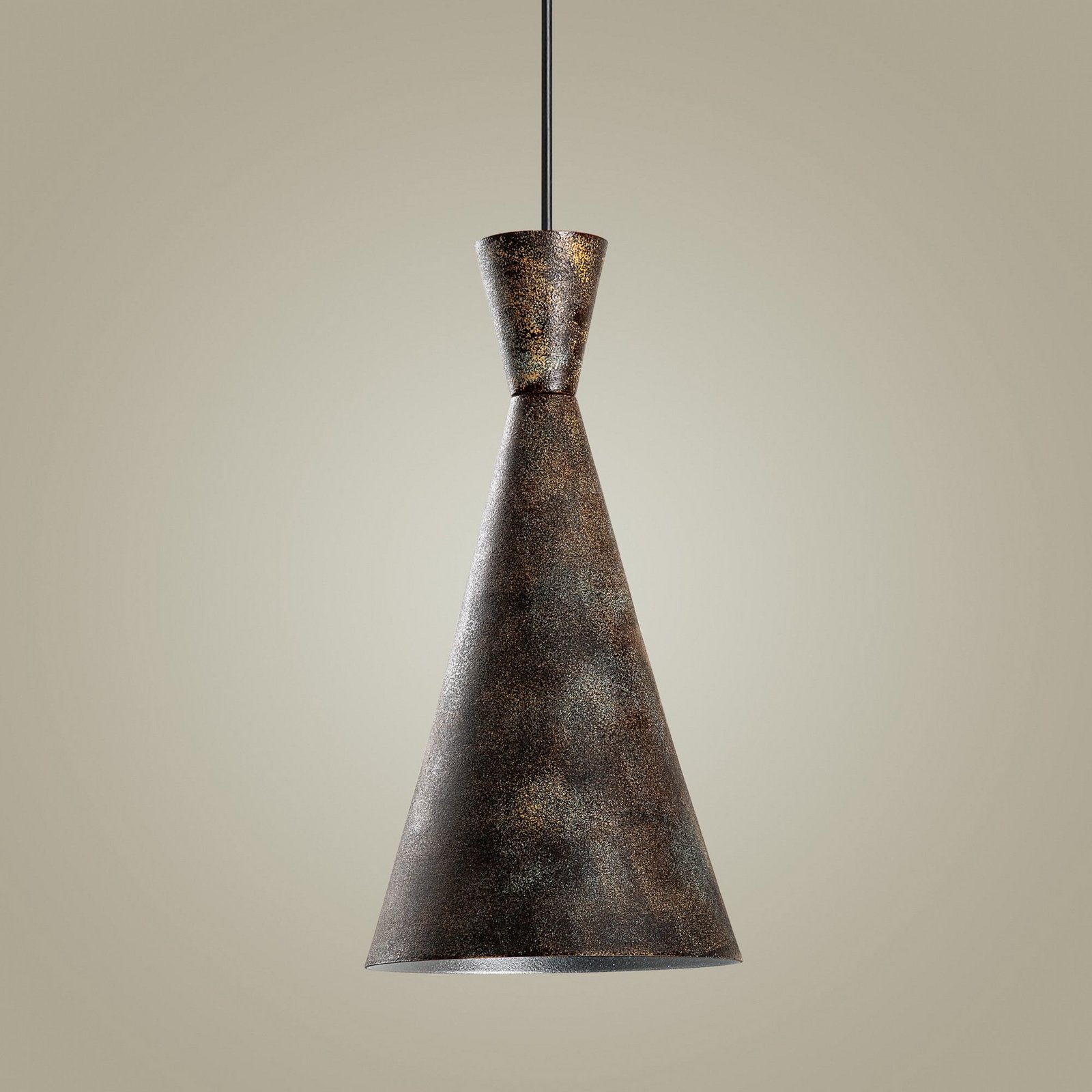 Hängeleuchte Tom, schwarz-braun, Metall, Ø 19 cm, E27