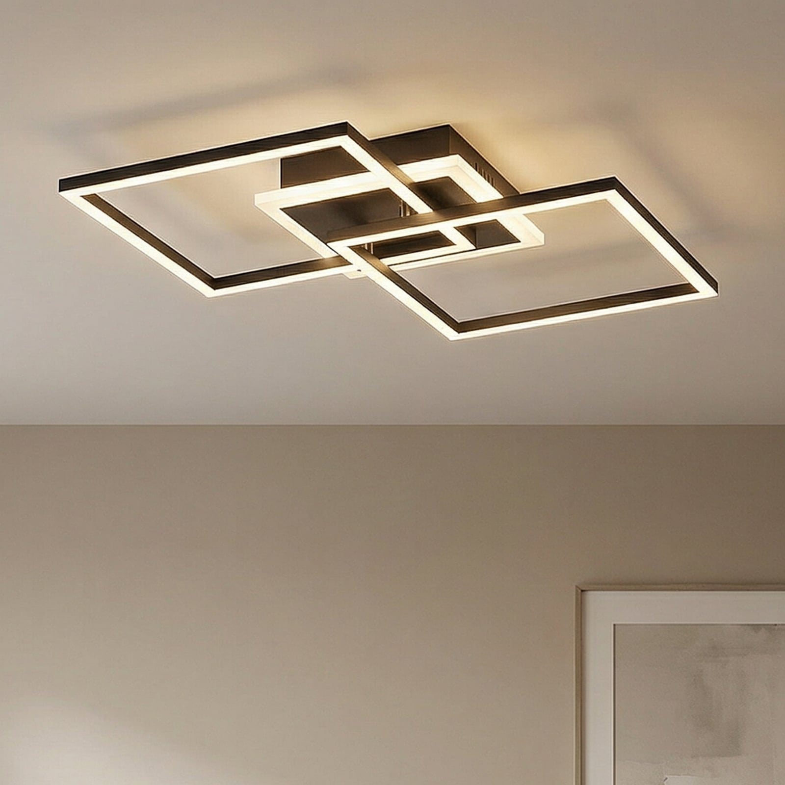 Lindby LED-Deckenlampe Fjardo, eckig, schwarz, CCT, Remote Lindby LED-Deckenlampe Fjardo, eckig, schwarz, CCT, Remote