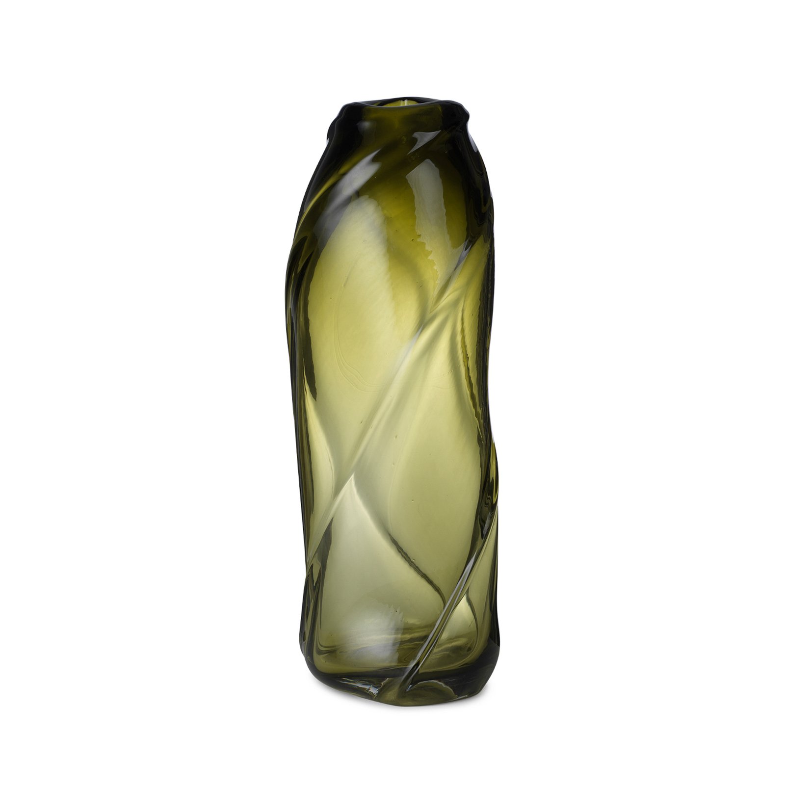 ferm LIVING Vase Water Swirl Tall, roheline, kõrgus 47 cm, klaasist