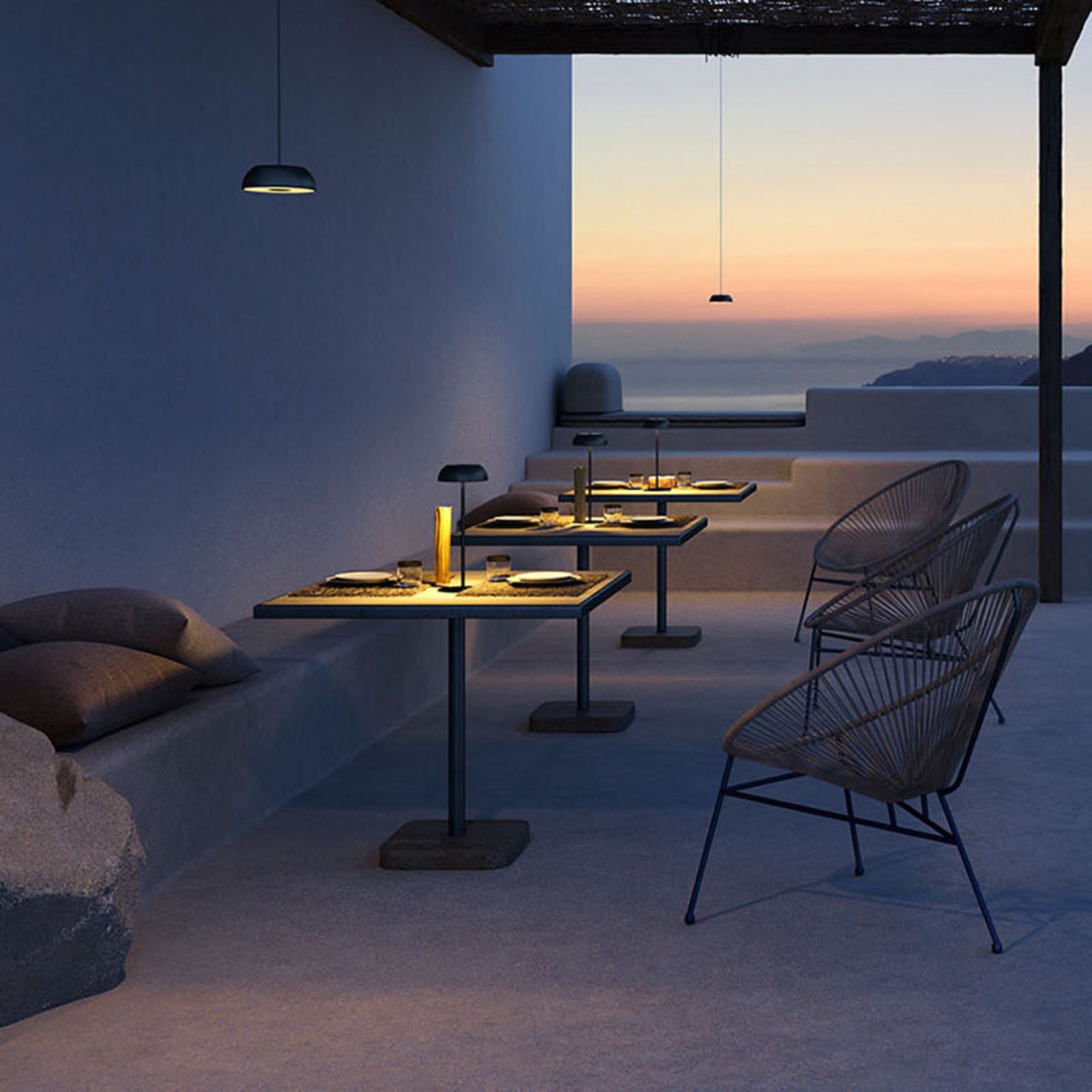 Dizajnová stolová lampa Axolight Float LED, čierna
