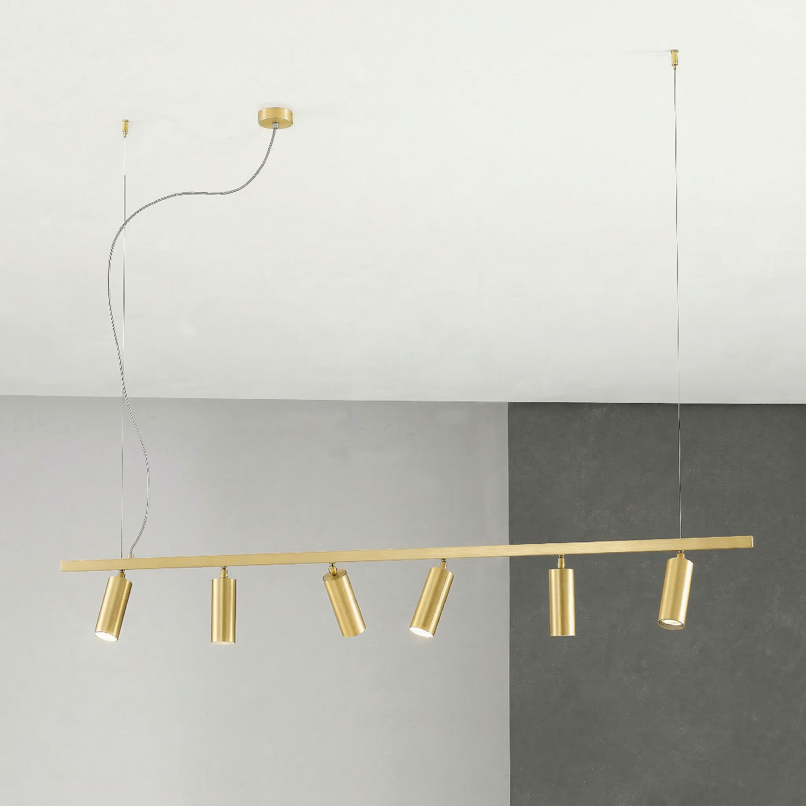 Cremasco Lampă suspendată 7532 alamă satinată 6 becuri GU10 - Camera de zi / sufragerie - Modern