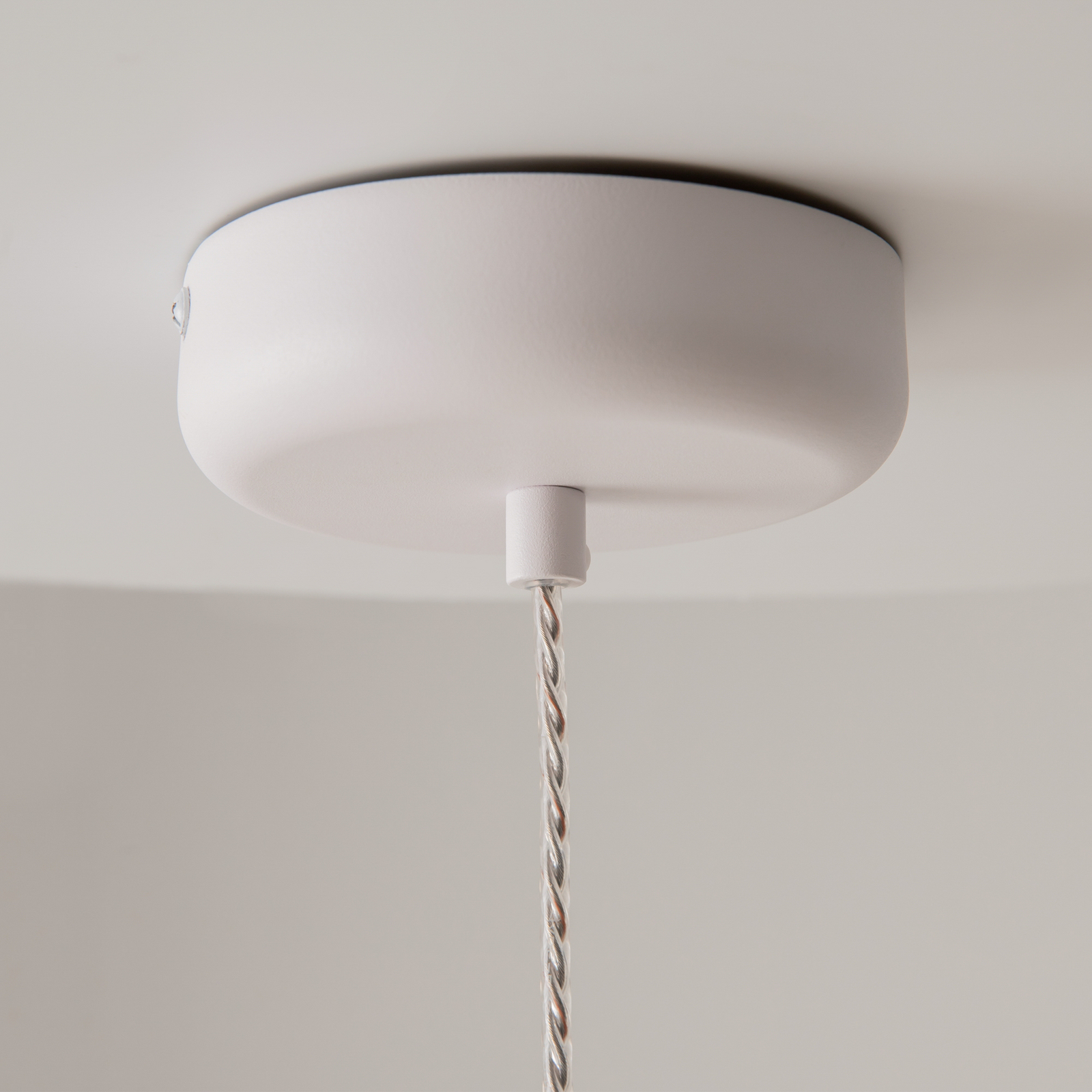 Maytoni LED-riippuvalaisin Spirito, valkoinen, lasi/metalli, Ø 26 cm