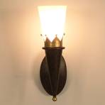 Rustieke wandlamp CORONA met gouden versiering