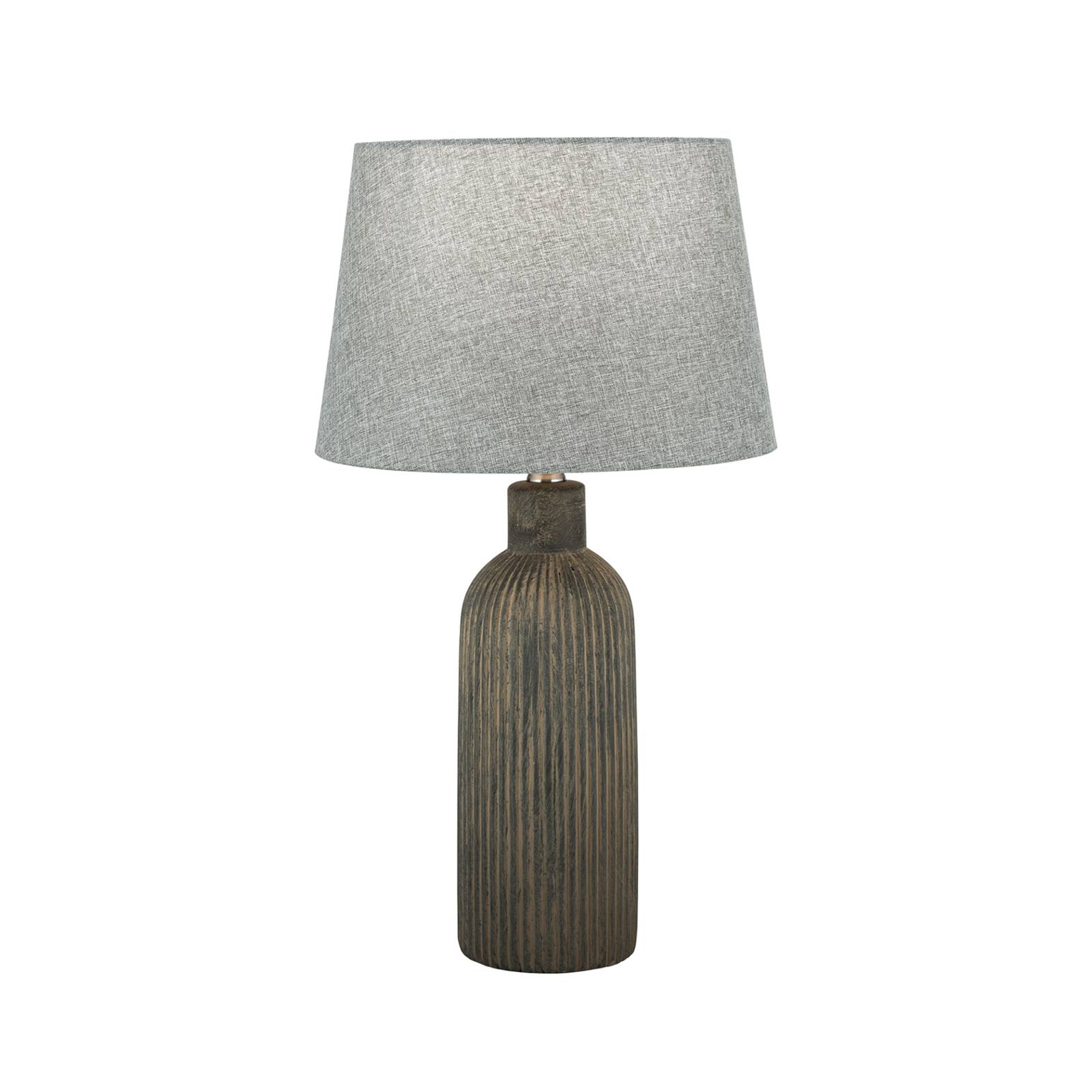 Tischlampe Orchid braun grau Höhe 535 cm Keramik Leinen