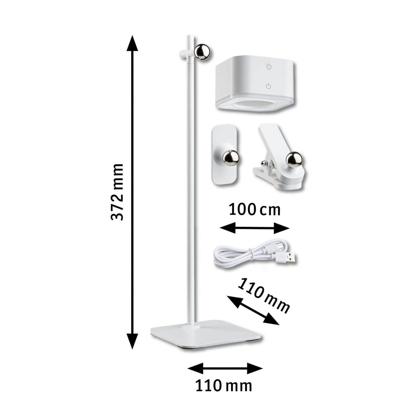 LED-Akku-Tischlampe Varia Portable weiß 37 cm CCT - Paulmann LED-Akku-Tischlampe Varia Portable weiß 37 cm CCT - Paulmann