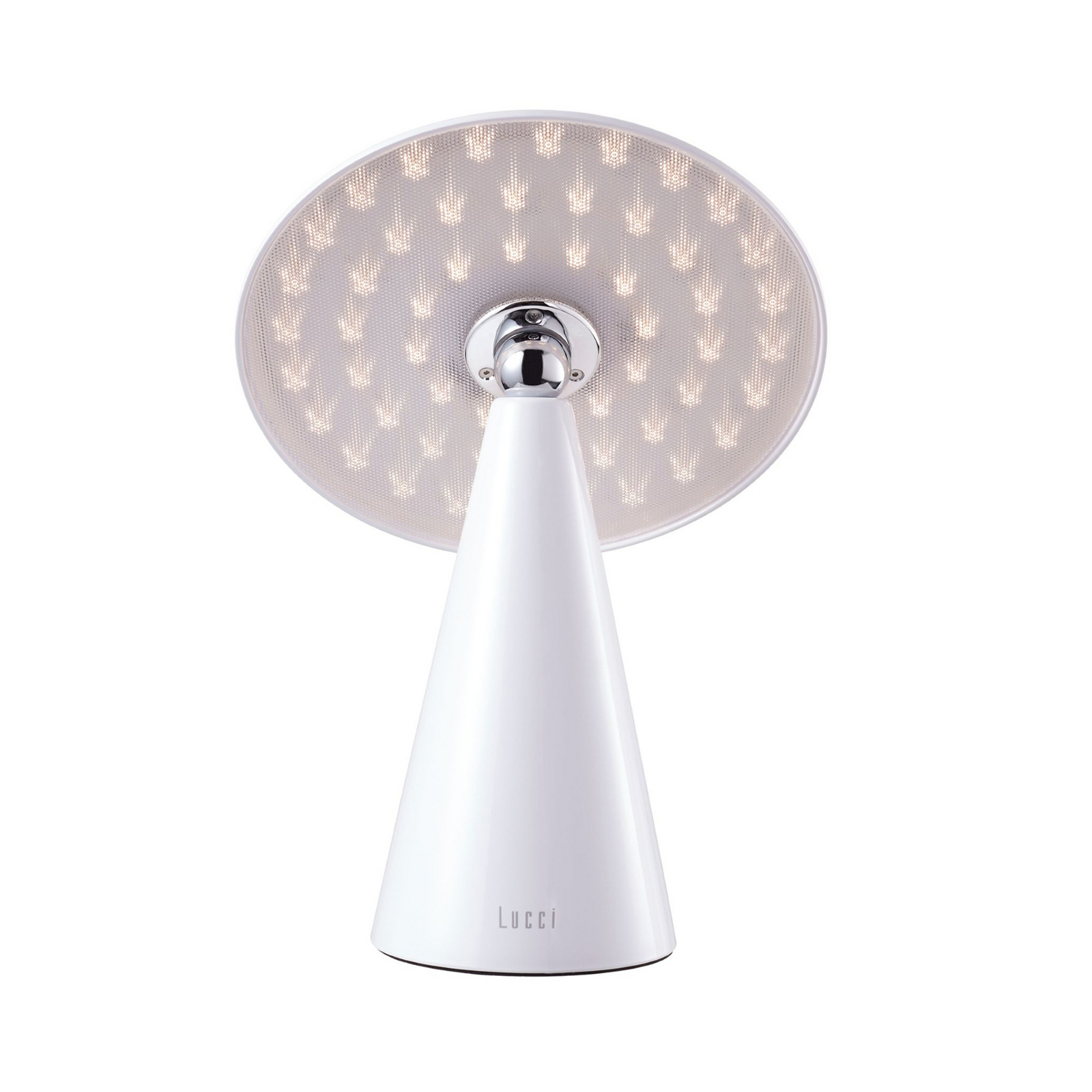 „Beacon“ LED baterijinis stalinis šviestuvas „Kinoko“, baltas, 27 cm, CCT