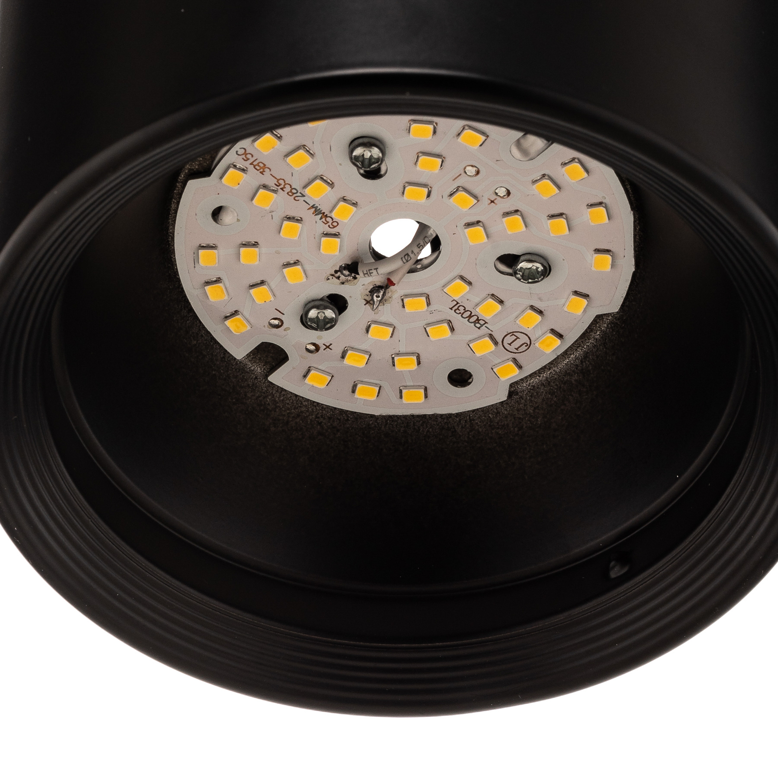 LED downlight Ita u crnoj boji s difuzorom, Ø 10 cm