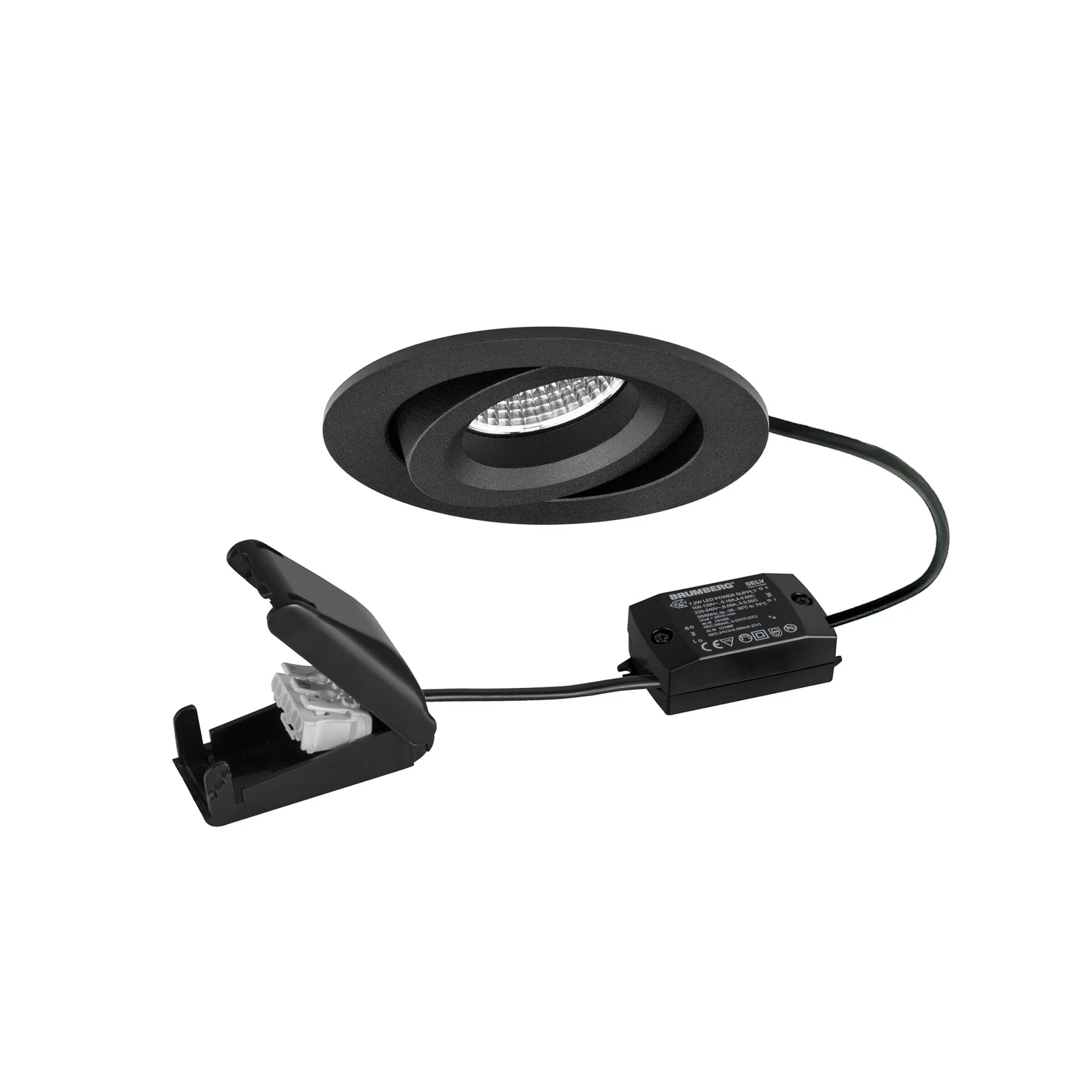 BRUMBERG LED spot BB34 on/off cutie de conexiuni cu LED-uri negru texturat