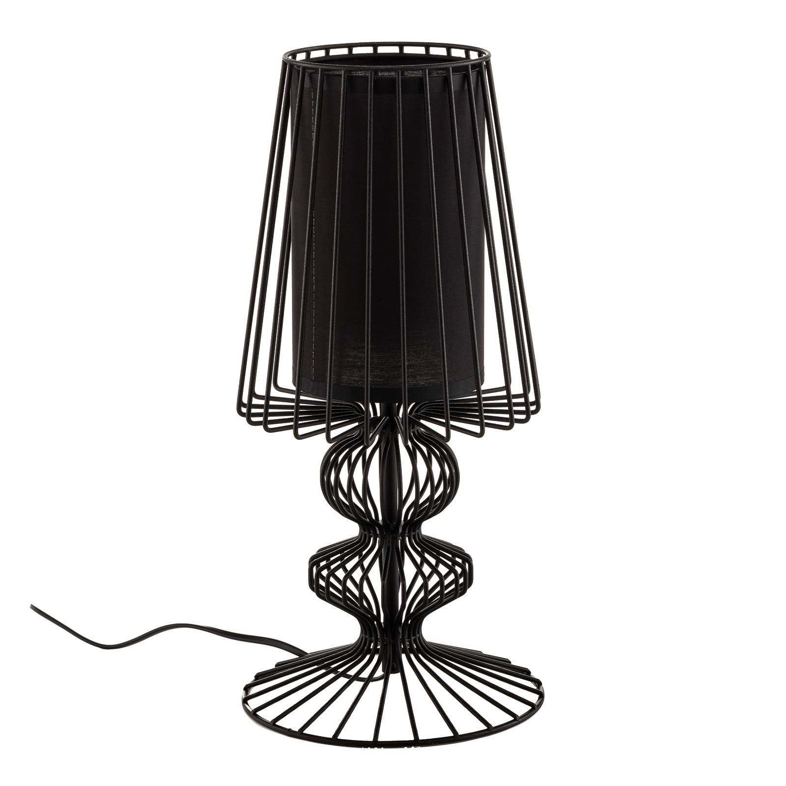 nowodvorski lighting - lampa sto?owa aveiro s metalowe rozp?rki czarna, do salonu / jadalni, stal, materia?, e27, 40w, wys. 43 cm