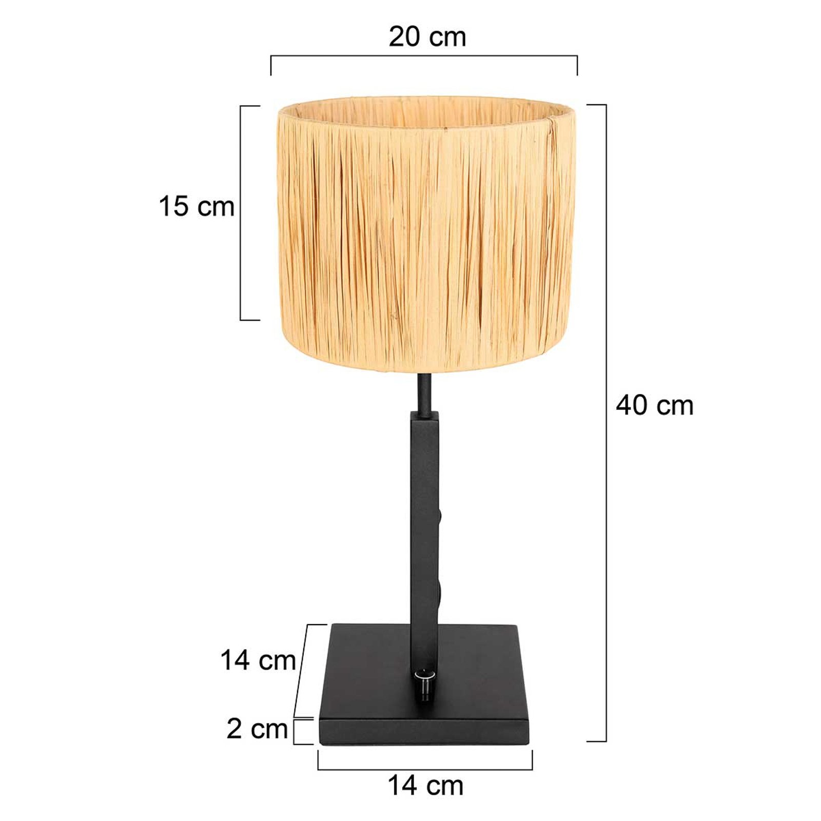 Stang 3708ZW table lamp, Natur wickerwork