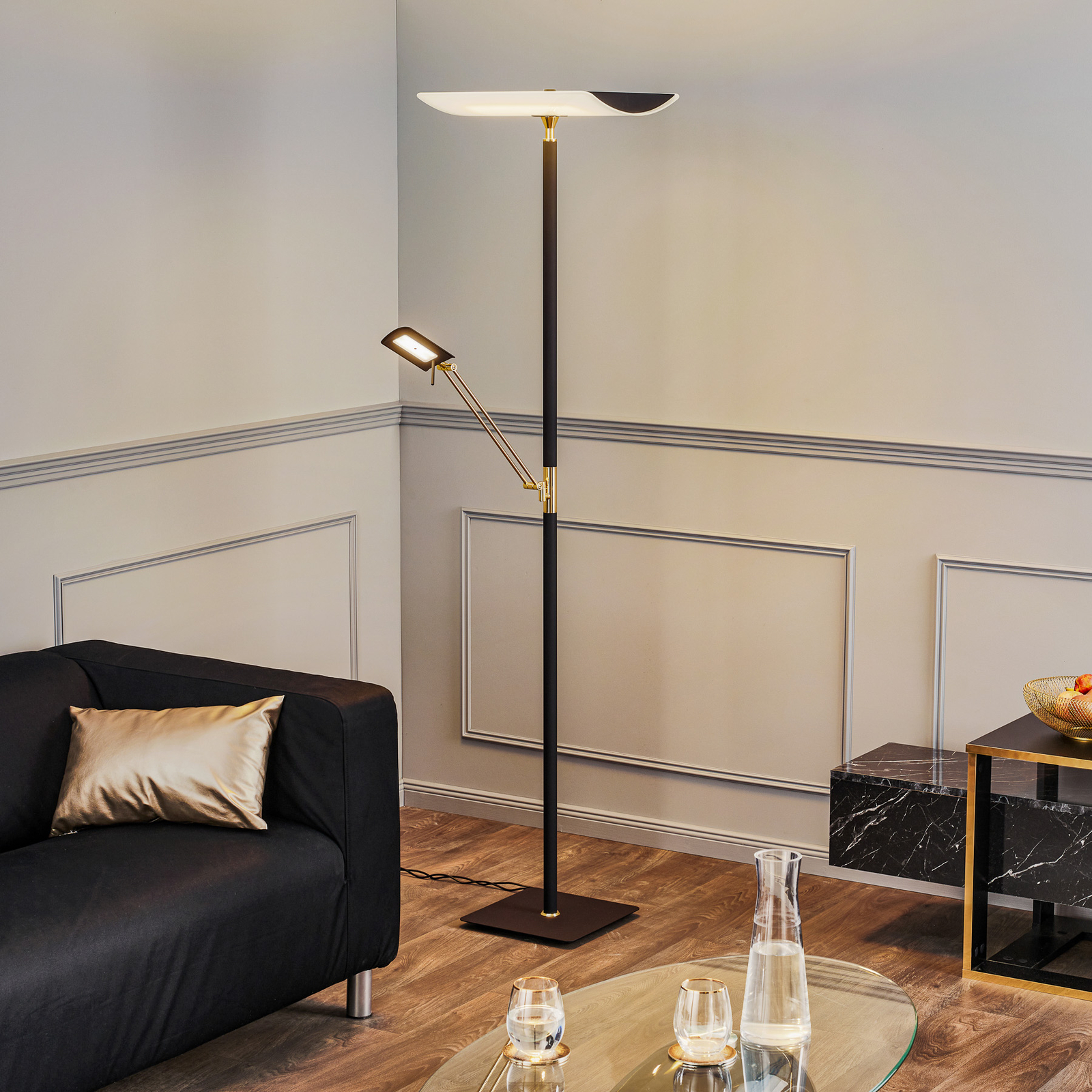 Lampa oświetlająca sufit LED Rothfels Charlin czarny mosiądz