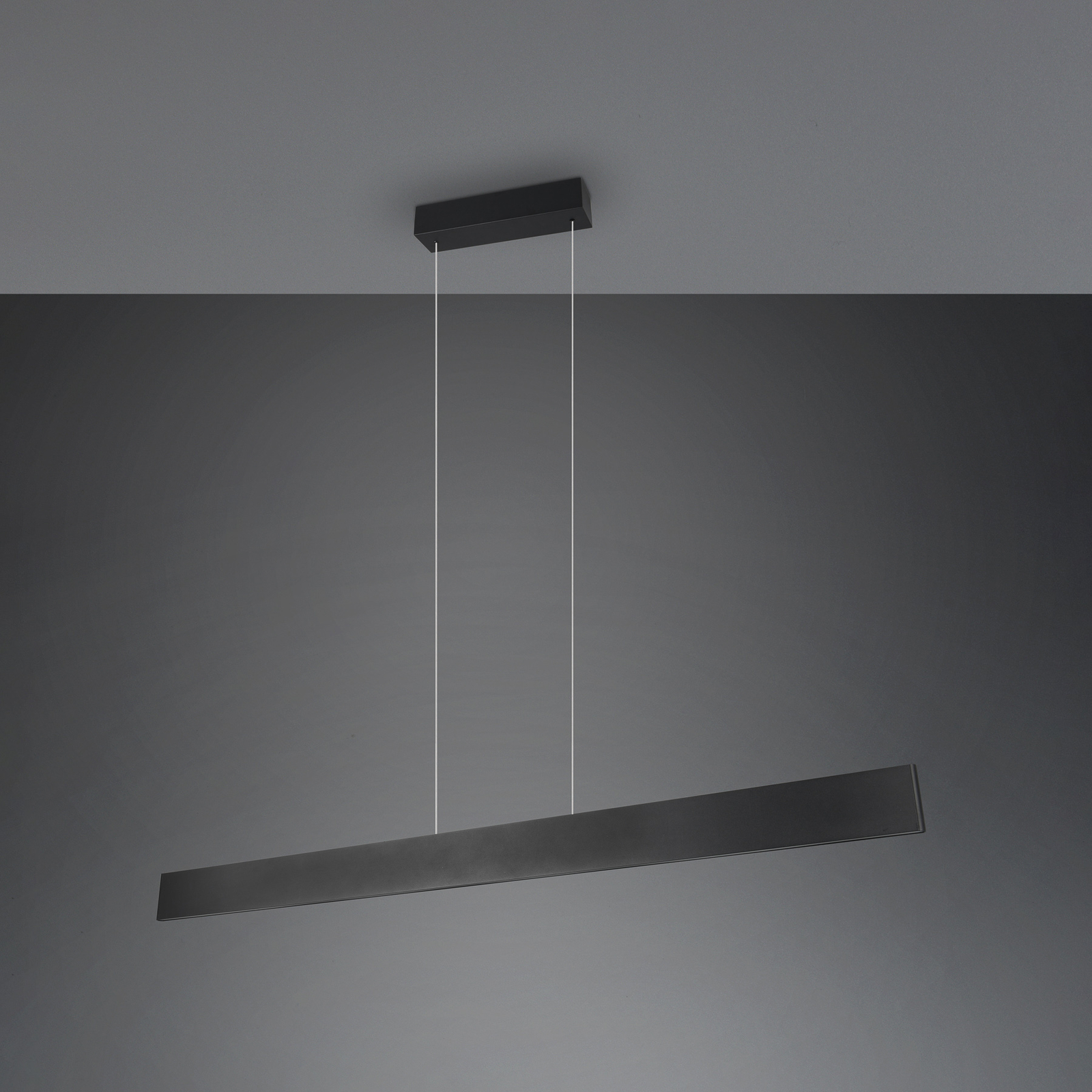 Candeeiro suspenso Galway LED, preto mate, subida/descida, CCT, metal