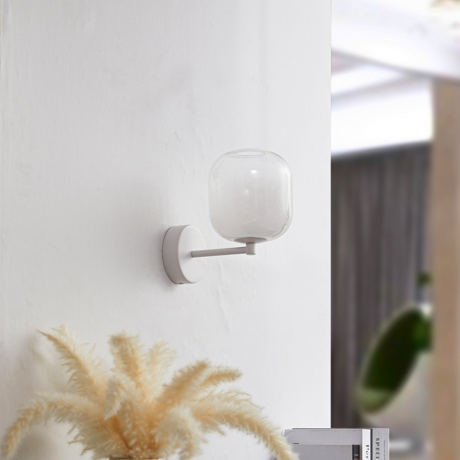 Avelina LED-Wandleuchte weiß Höhe 21,5 cm Glas - Lucande