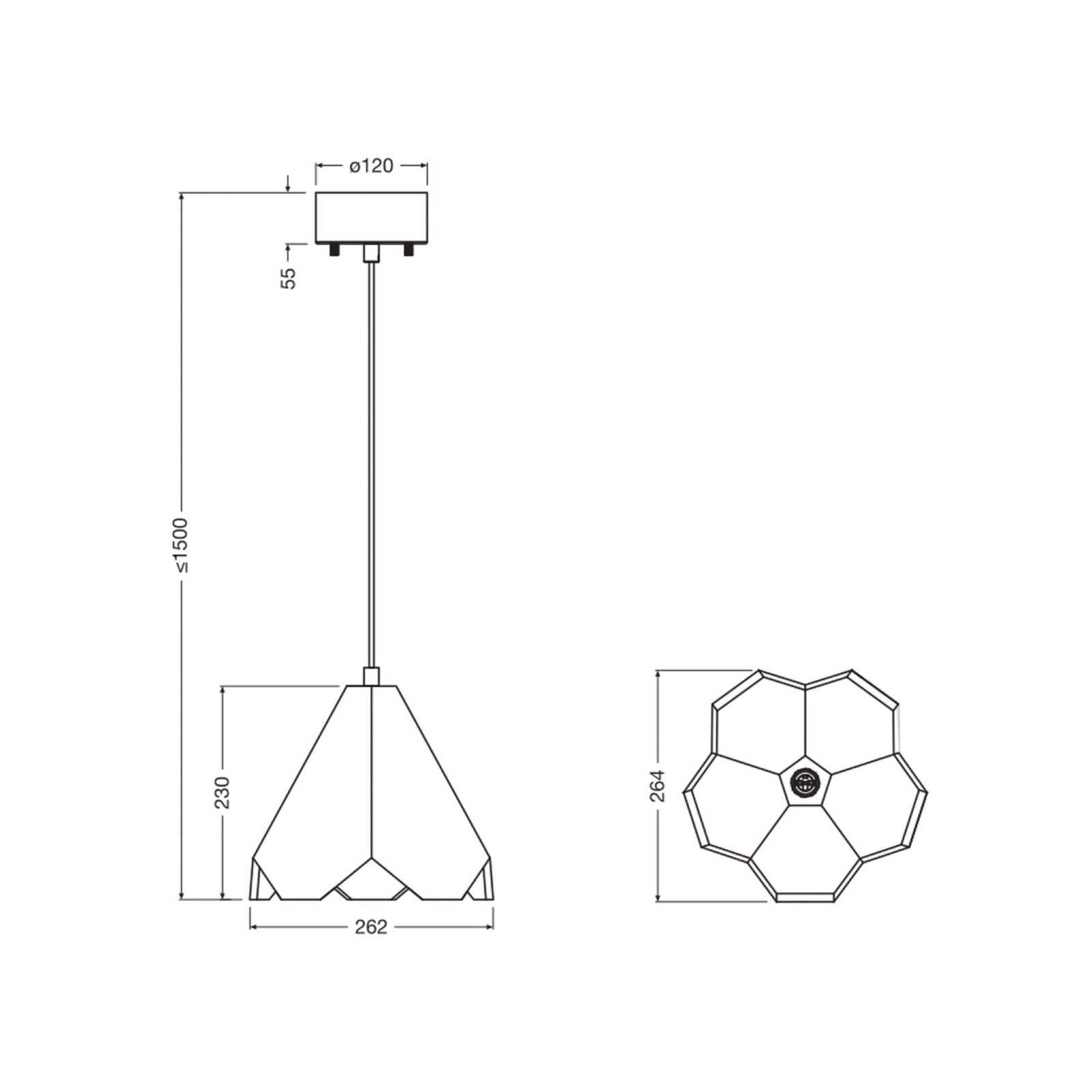 Suspension OSRAM Decor Gleam Flower, Terrazzo, beige, E27