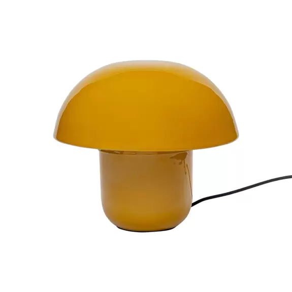 Lampenwelt KARE Tischlampe Mushroom, gelb, Stahl emailliert, Höhe 27 cm