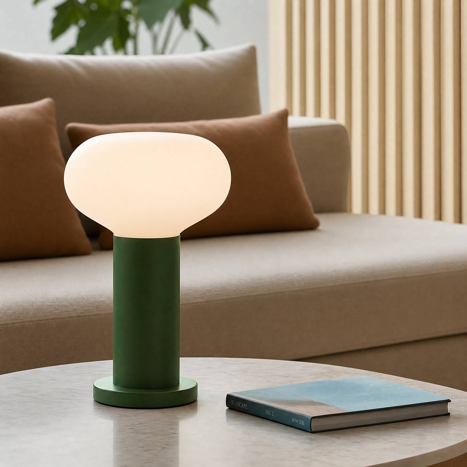 ALDEX Tafellamp Flo, groen, Ø 19 cm, glas