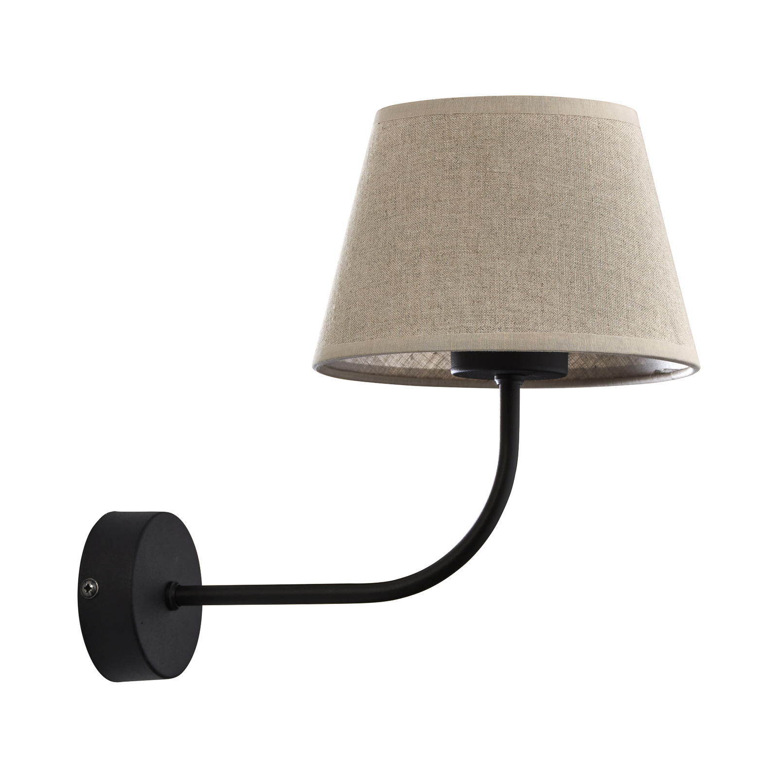 Chicago wall light with a linen lampshade