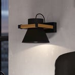 Aplique Maccles en negro con madera