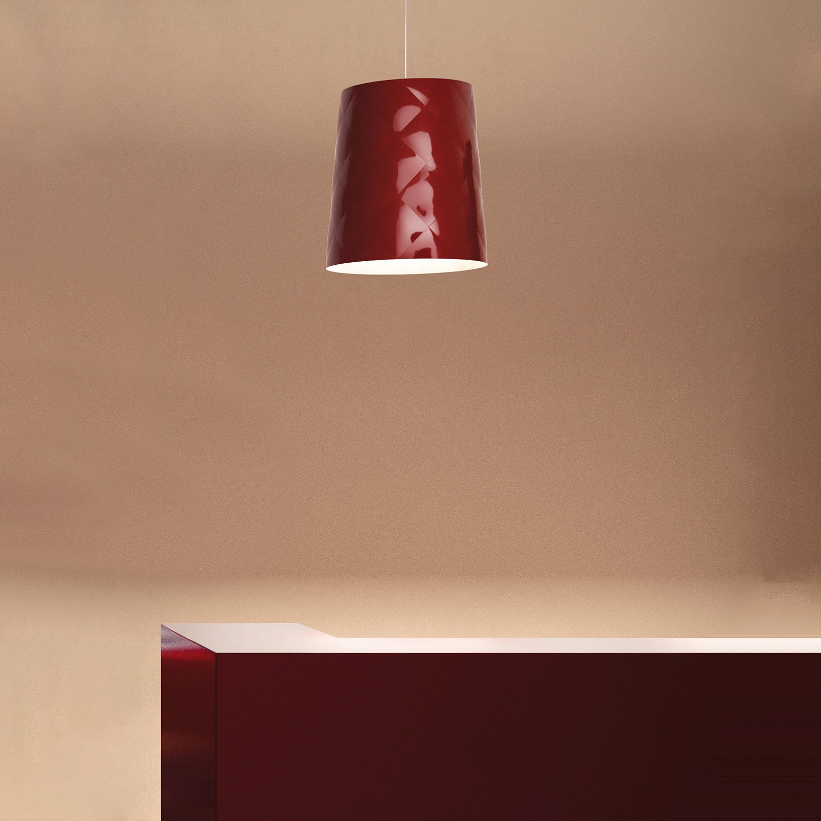 Kundalini New York hanglamp, Ø 45 cm, rood