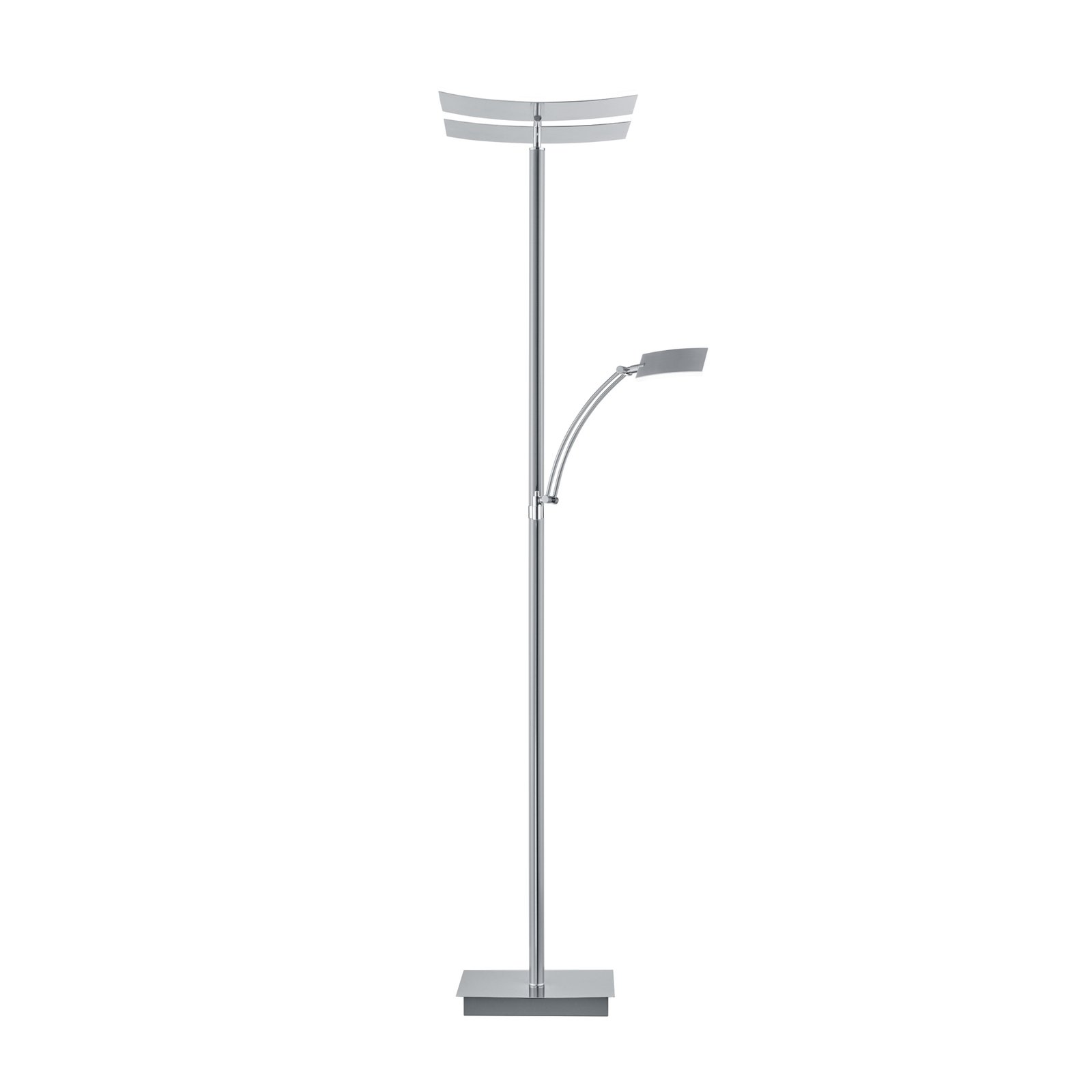 LED vloerlamp Andy, 3-lamps, mat nikkel, CCT, dimmer