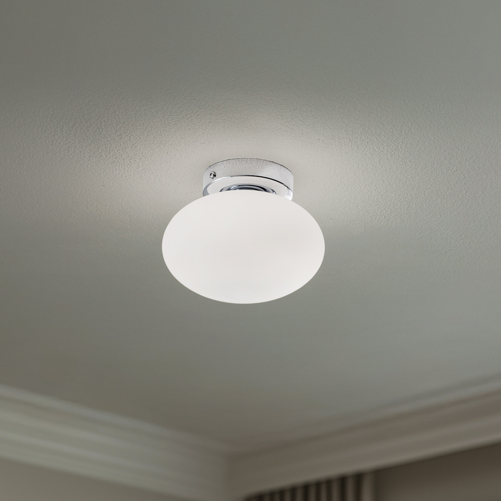 Domiluce Plafonieră Ufo crom/alb Ø 18 cm sticlă G9 - Camera de zi / sufragerie - Modern - alb crom - Metal