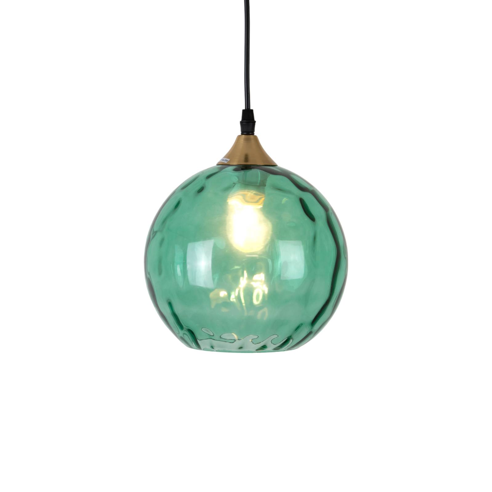 holländer suspension lucca à 1 lampe abat-jour verre vert