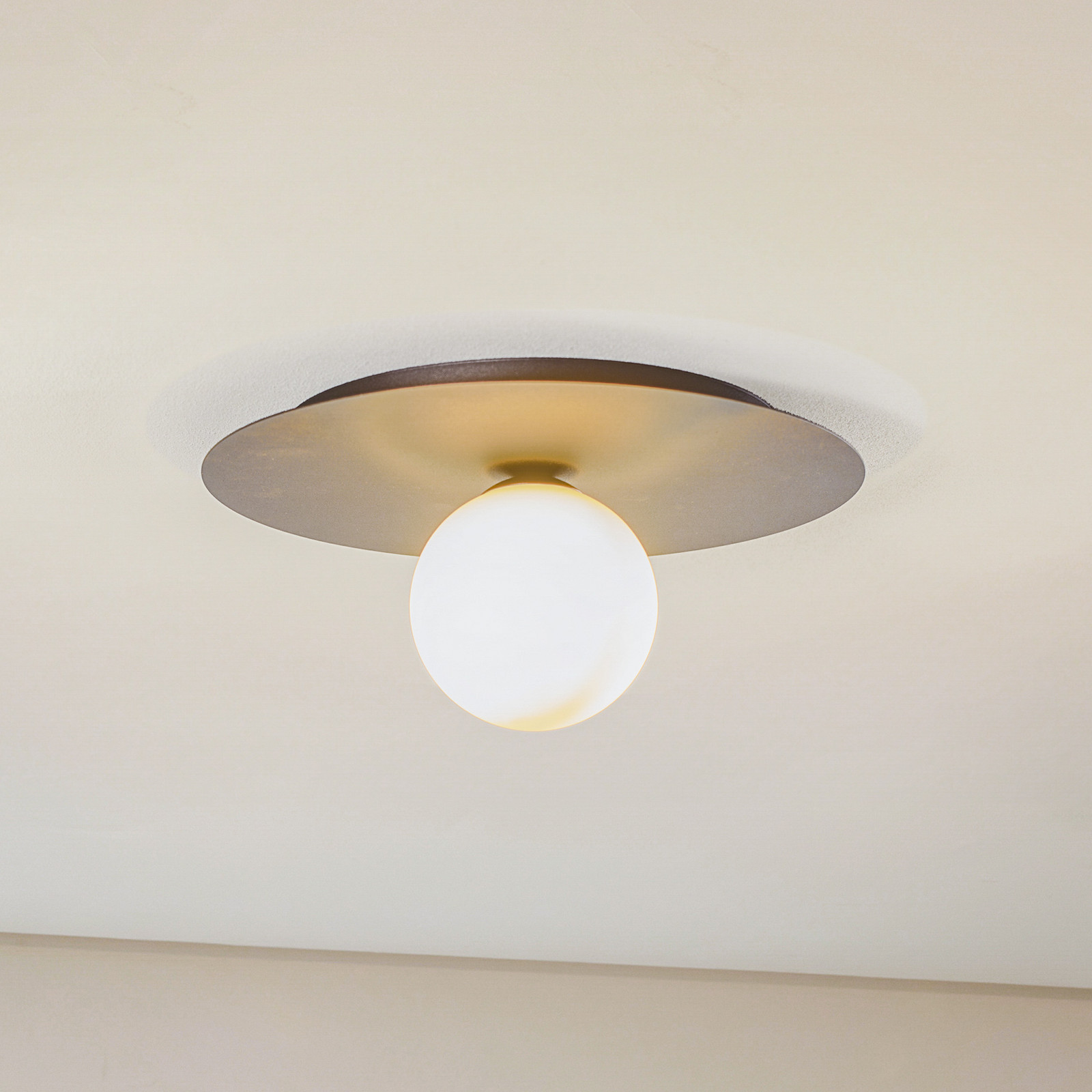 EMIBIG LIGHTING Plachetă plafonieră solară negru/opal 1 bec - Camera de zi / sufragerie - Modern - negru opal - Metal