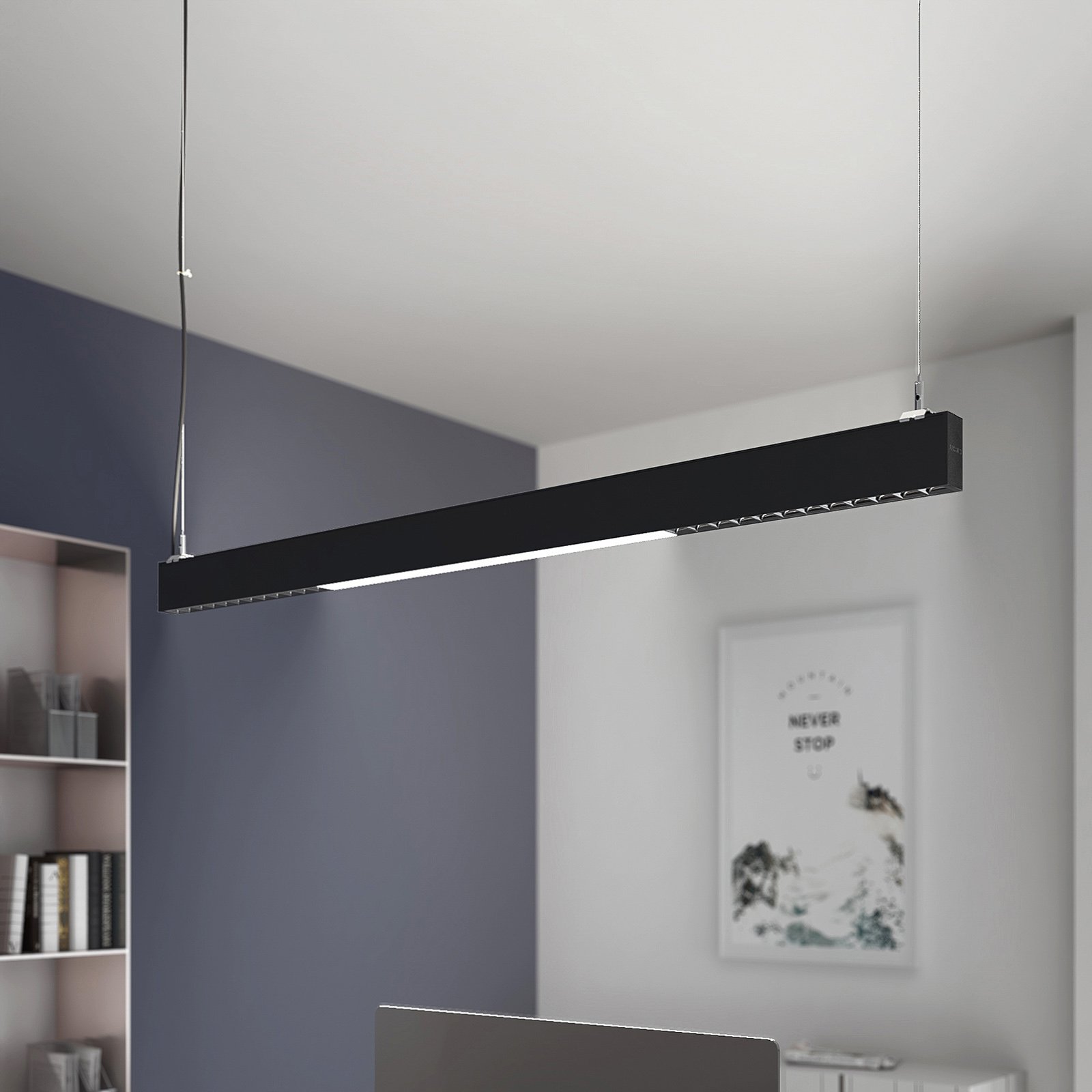 Arcchio Ingura LED-hengelampe for kontor, svart