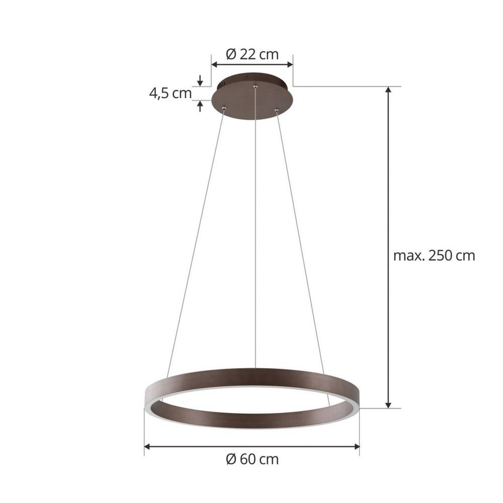 Yonam 1 LED Smart Lustră Pendul Coffee - Lucande