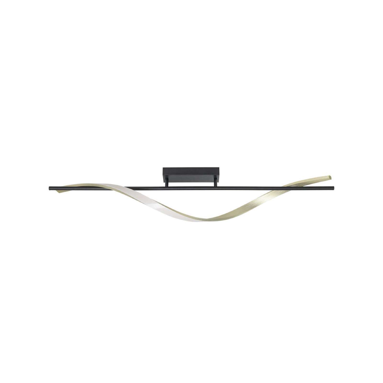 Plafonnier LED EGLO CONAPRATO, noir/laiton, 115 cm, CCT