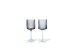 Ripple Bílá Wine Glasses Set of 2 Smoked Šedá - Ferm Living