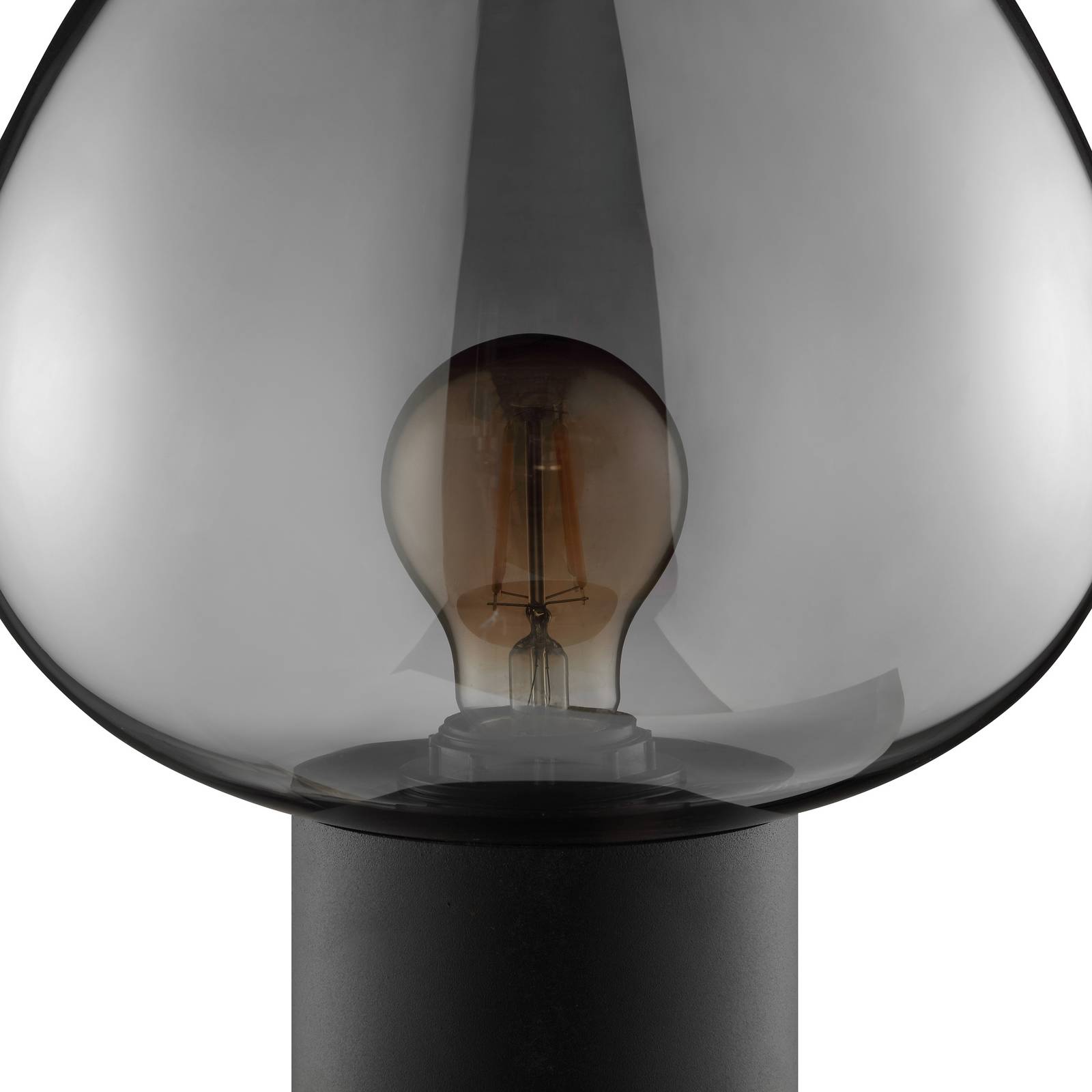 Tischlampe Ligari, schwarz/rauchgrau, Höhe 28 cm Metall/Glas günstig online kaufen