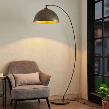Lindby Jonera boogvloerlamp, staal, donkergrijs
