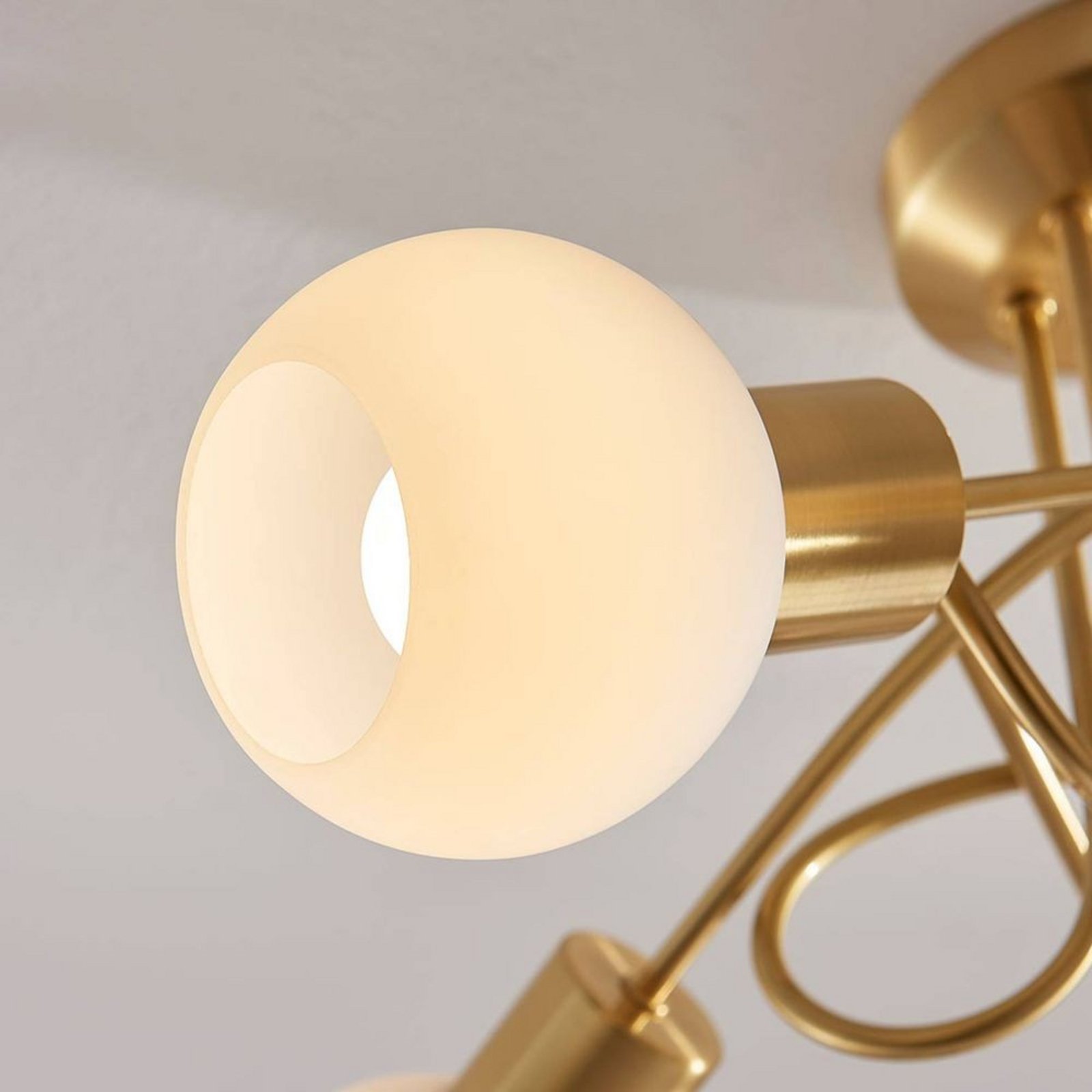 Elaina 5 Stropní Lampa Brass/Opal - Lindby