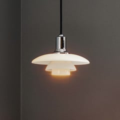 Louis Poulsen PH 2/1 glaspendellampe, krom