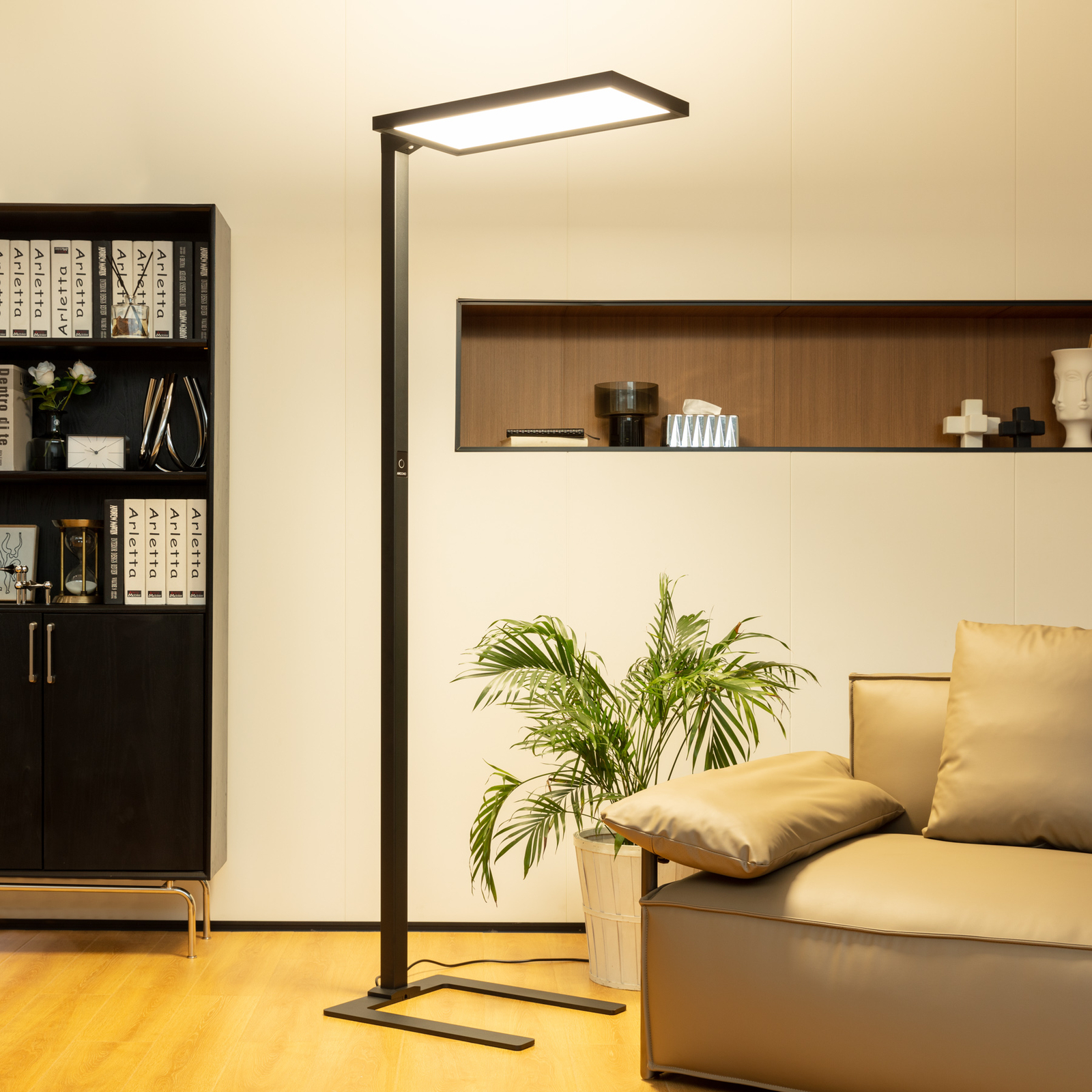 Arcchio Nelus LED-golvlampa kontor sensor svart
