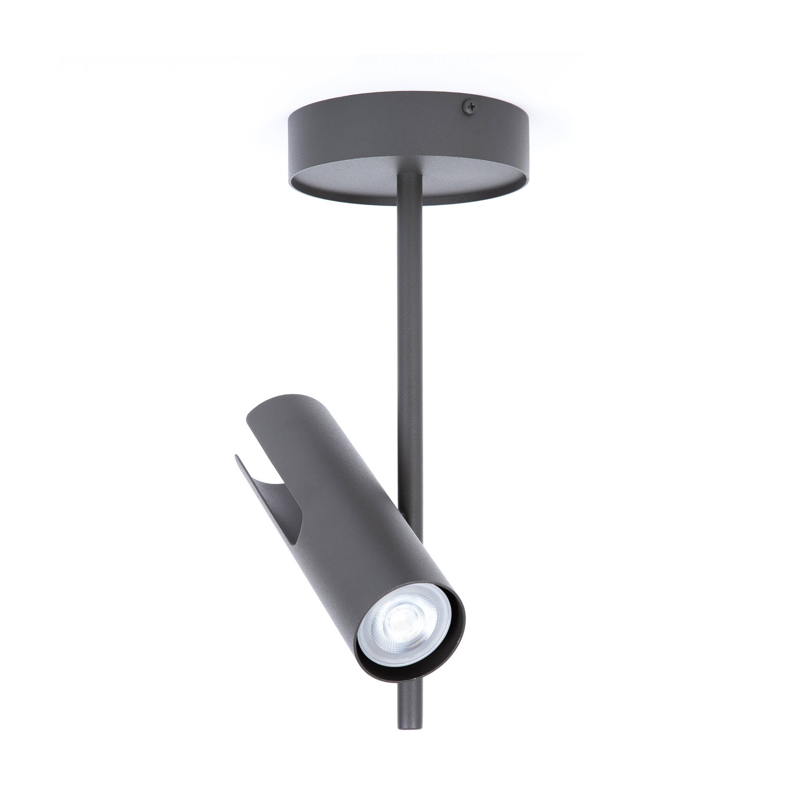 Deckenspot Leda 1, olivgrün, 1-flammig, Stahl, Höhe 34 cm