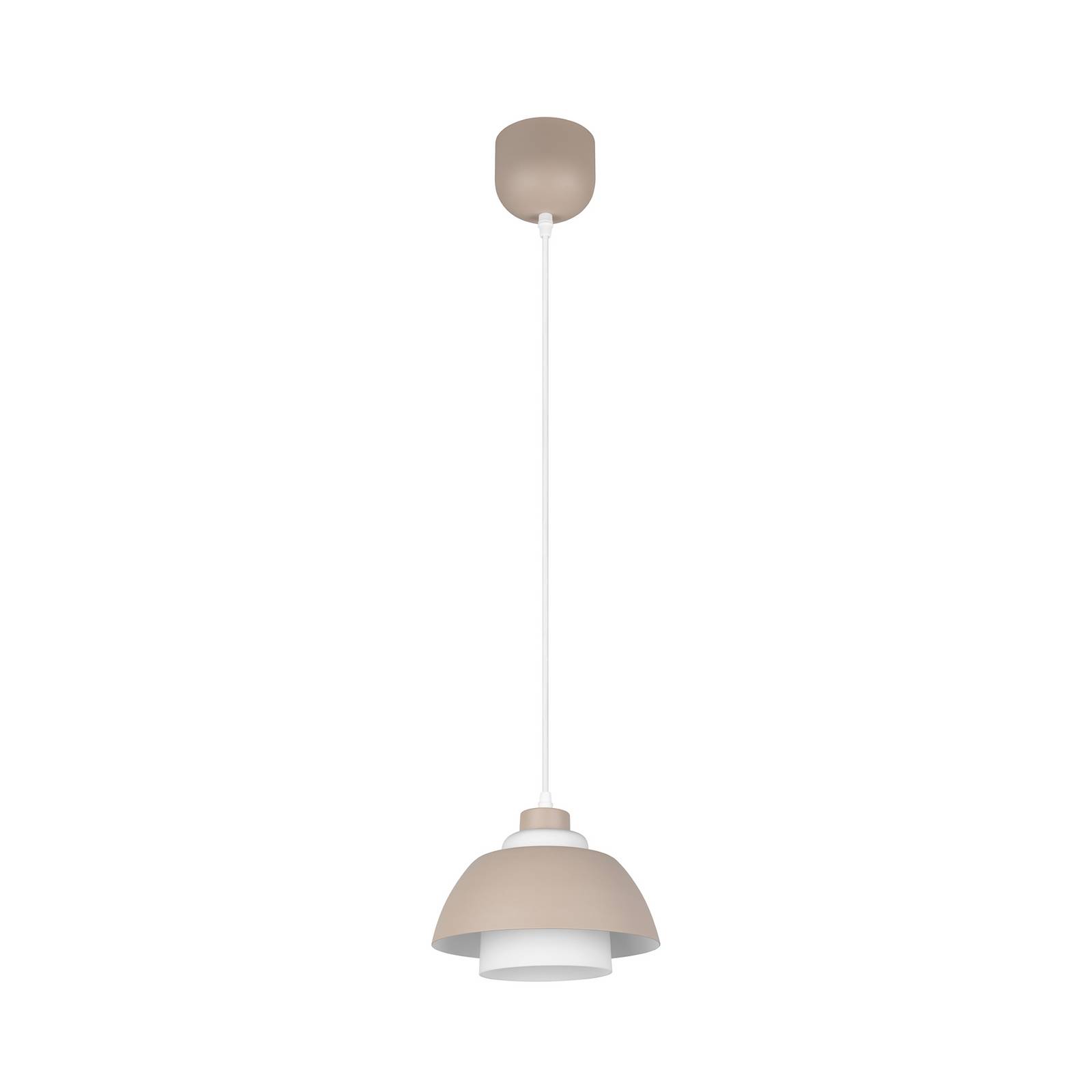 Hängeleuchte Tilos, beige, Ø 23 cm, Metall/Glas, E27