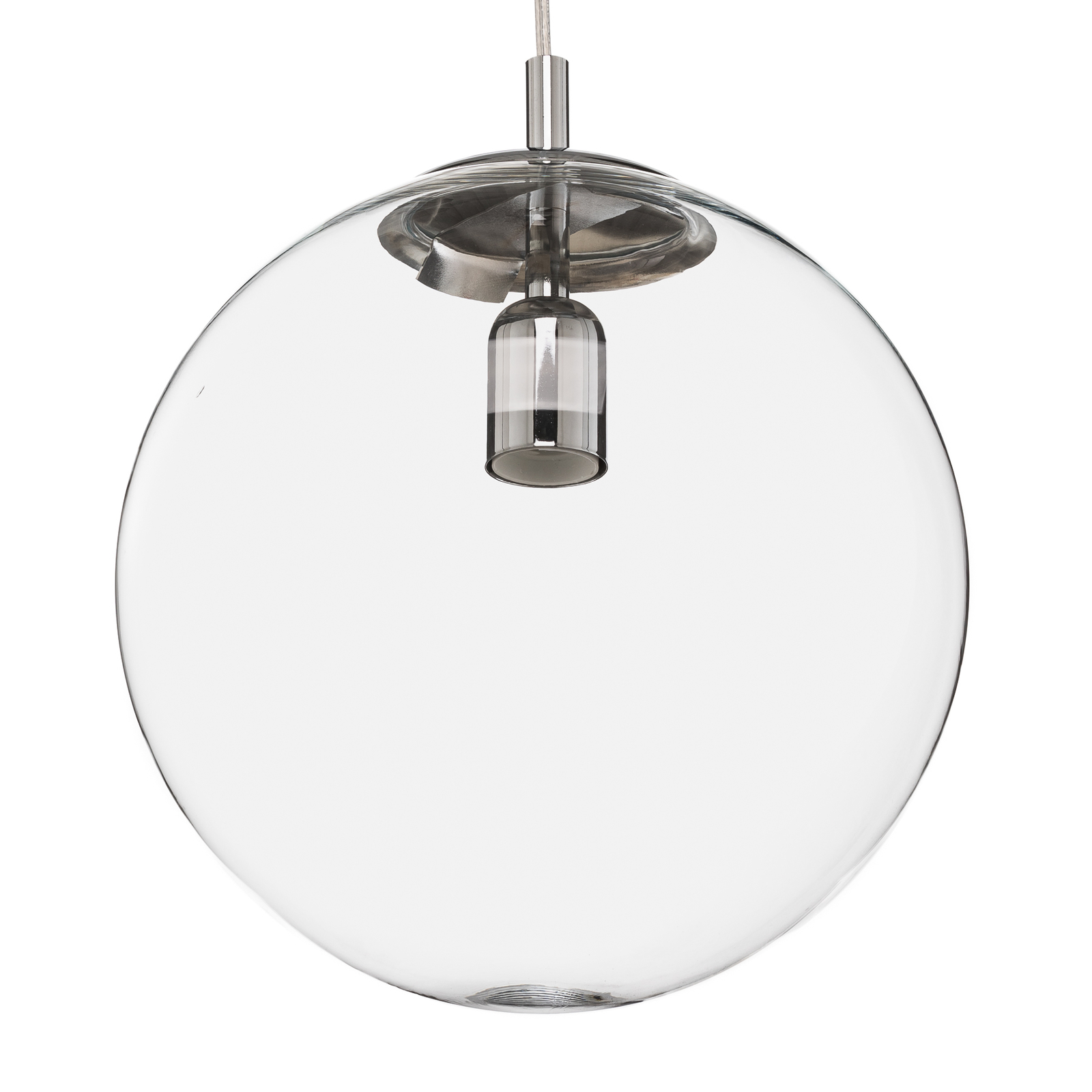 Hanglamp 562, helder Glas, baldakijn chroom