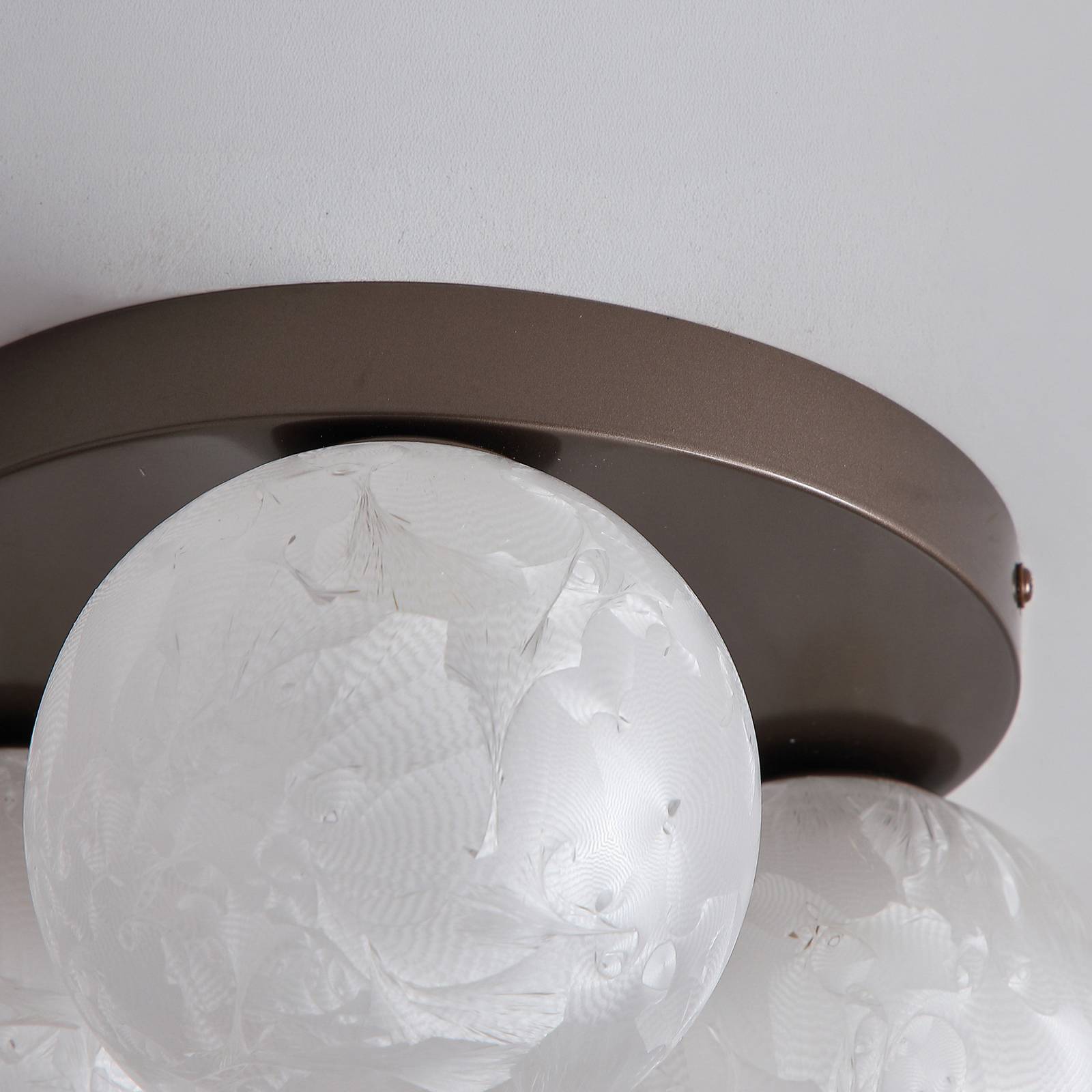Searchlight Plafondlamp Frosty, 3-lamps, brons, matglas, G9