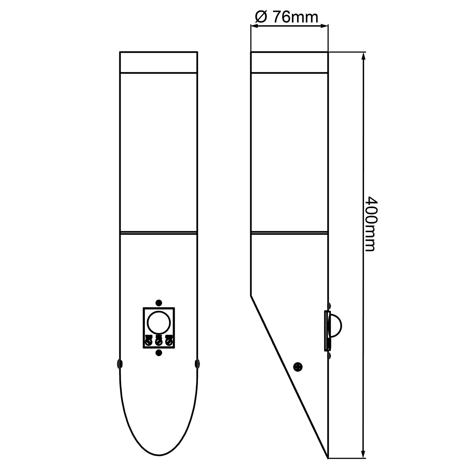 Applique d'extérieur Dody Sensor, noir, métal, plastique