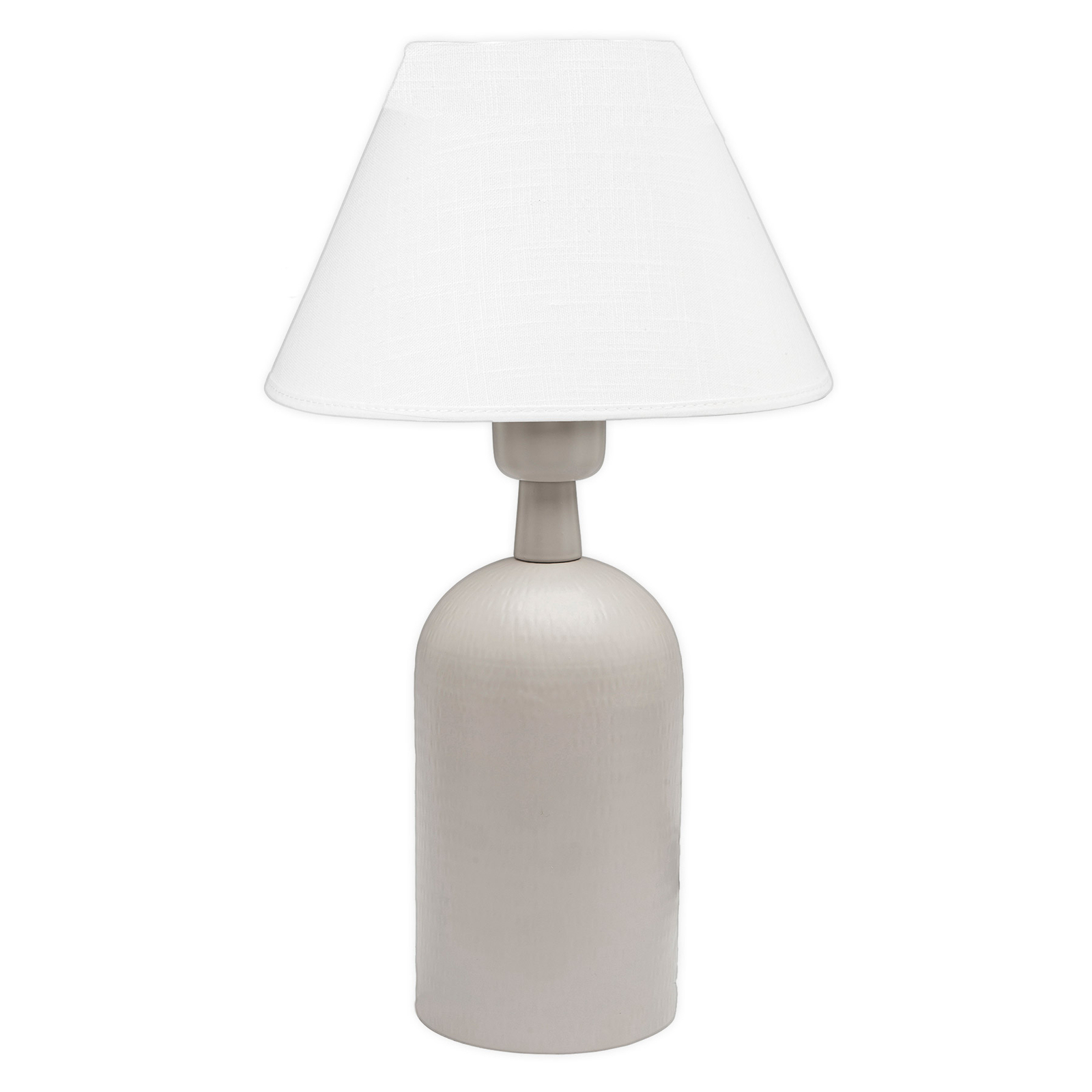 PR Home Riley lampe, abat-jour tissu, beige/blanc