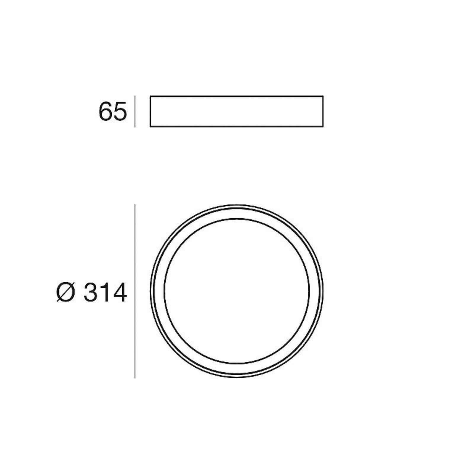 LED-kattovalaisin Tara R, Ø 31,4 cm, musta, alumiini, 3 000 K